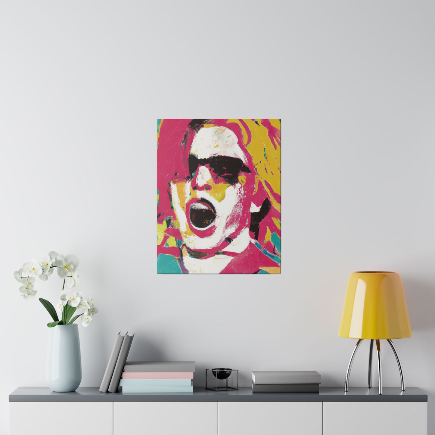 9342P - Rockstar Painting Print | Face | Abstract | Poster | Home Decor | Wall Art | Music Art | Canvas