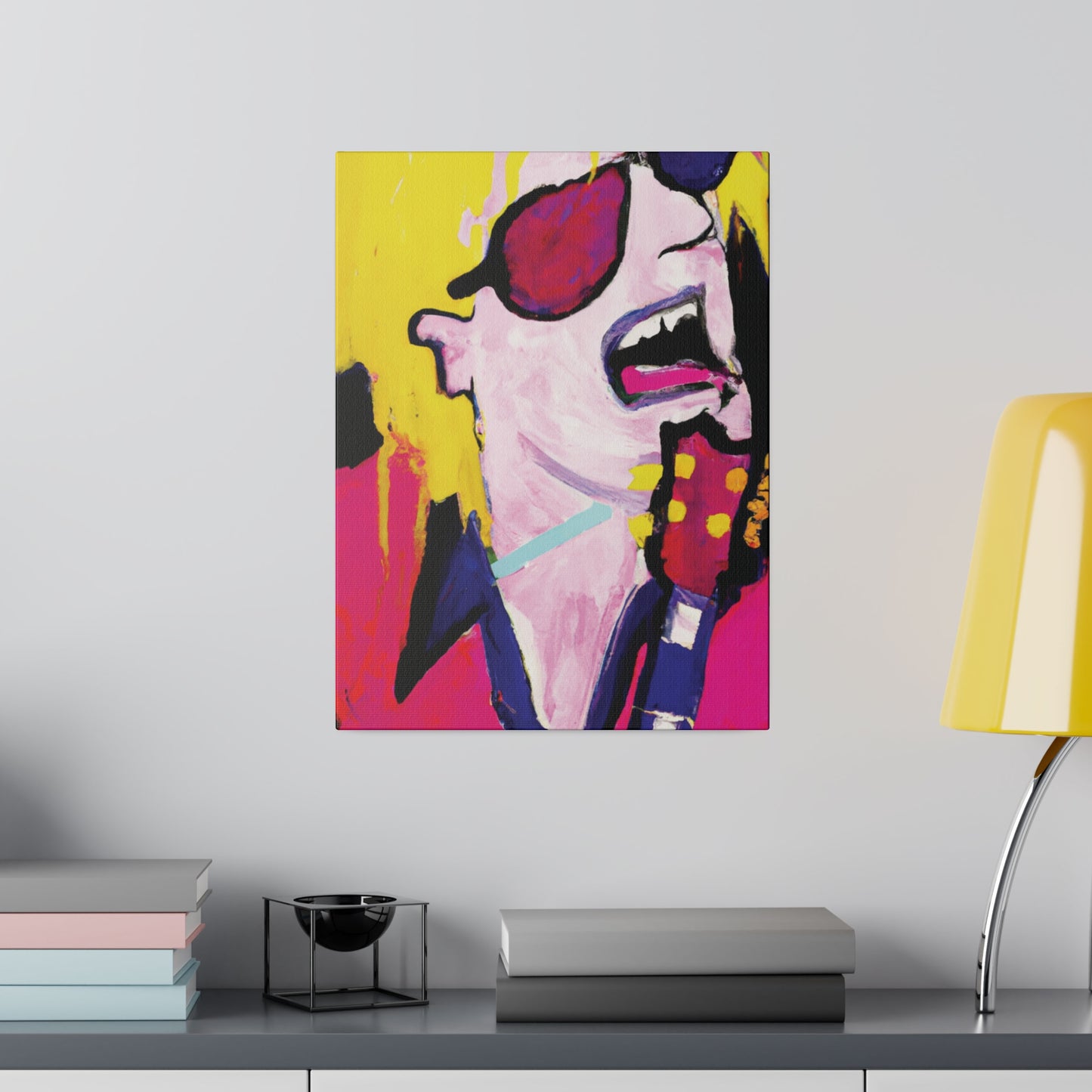 5843S - Rockstar Painting Print | Face | Abstract | Poster | Home Decor | Wall Art | Music Art | Canvas