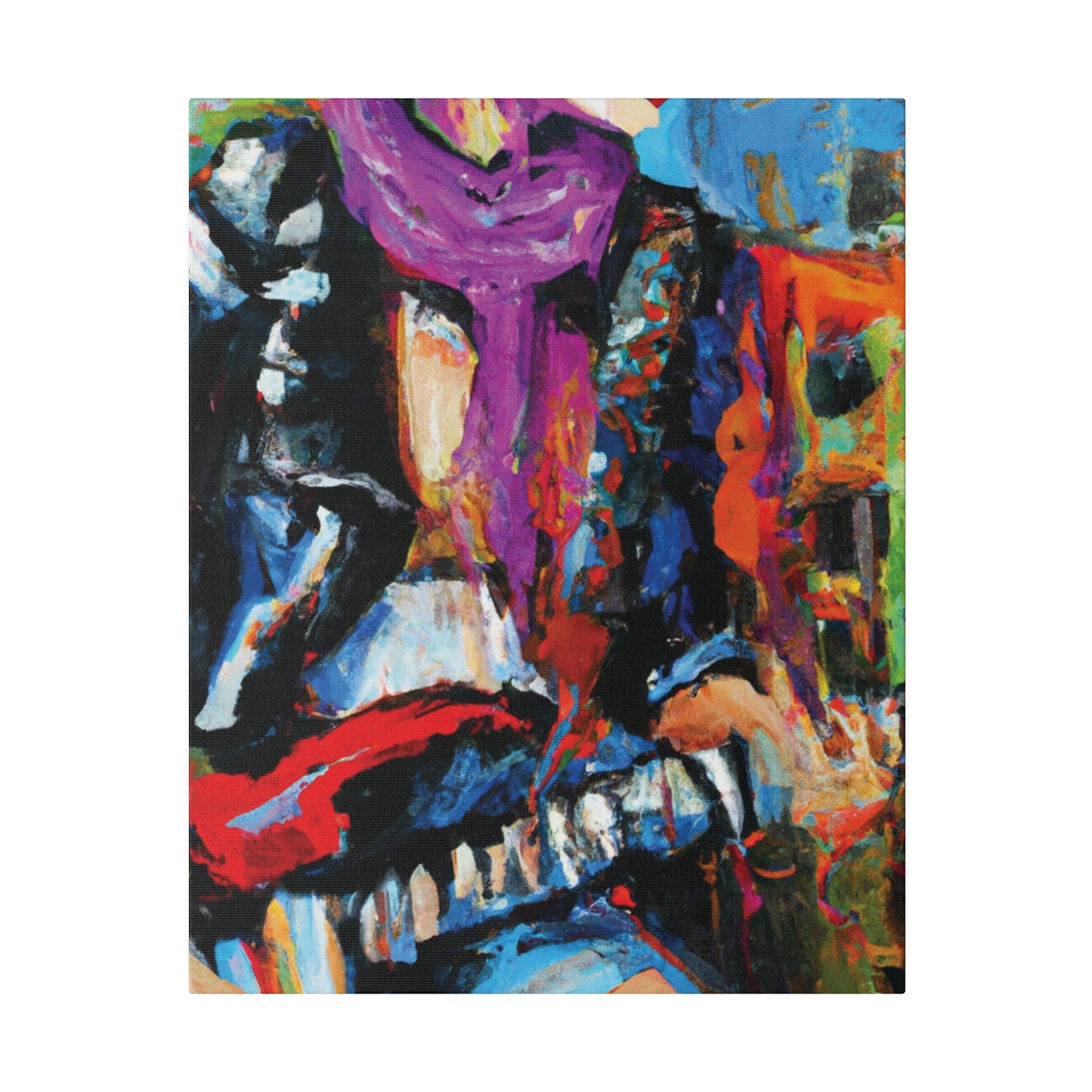 6696F - Rockstar Oil Painting Style Print | Poster | Home Decor | Wall Art | Music Art | Canvas