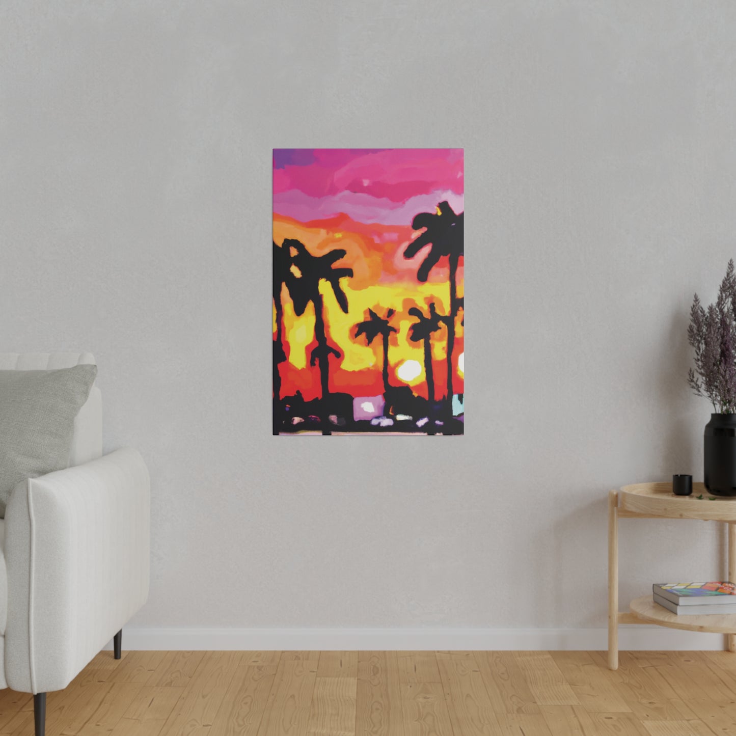 7893K - Miami Beach Sunset Painting Print | Miami | Beach | Sunset | Poster | Home Decor | Wall Art | Canvas