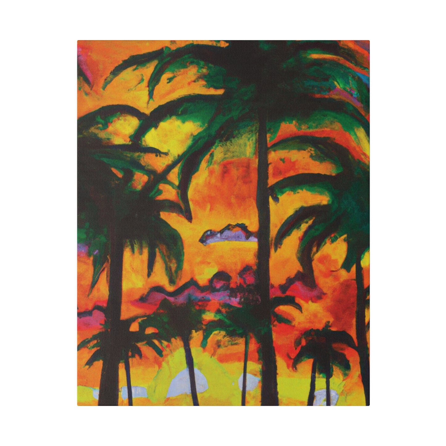 5820T - Miami Beach Sunset Painting Print | Miami | Beach | Sunset | Poster | Home Decor | Wall Art | Canvas