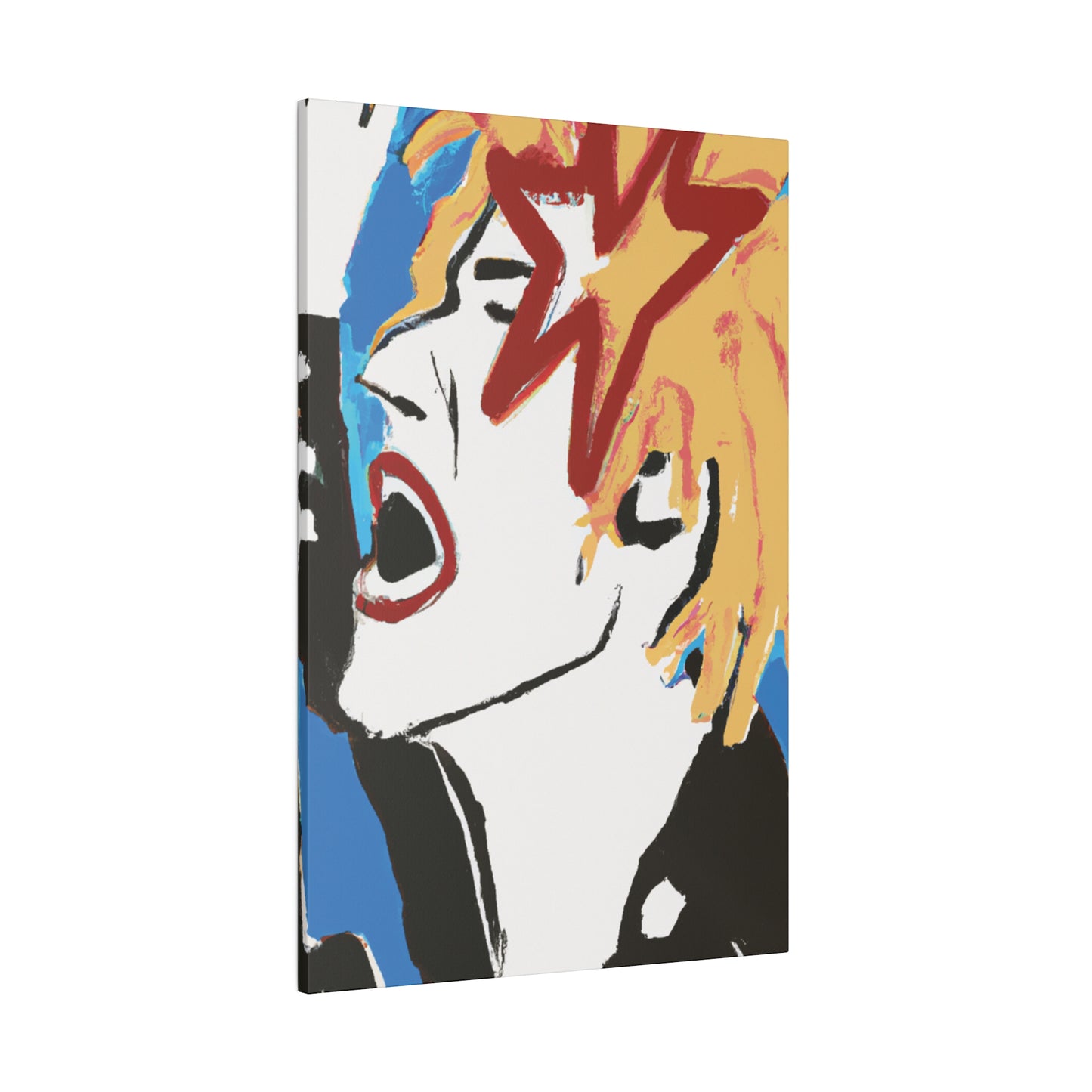 7453V - Rockstar Painting Print | Face | Abstract | Poster | Home Decor | Wall Art | Music Art | Canvas