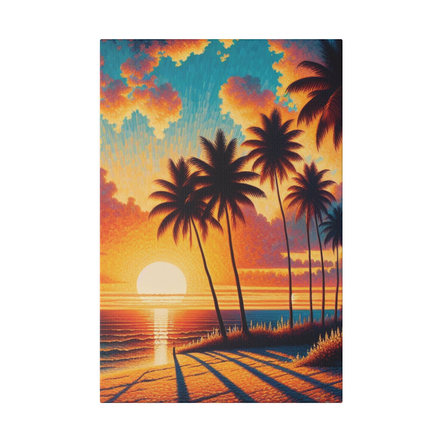 6923K - miami beach art, sunset background, ocean art work, beach art work, sunset designs, miami beach painting, miami beach print