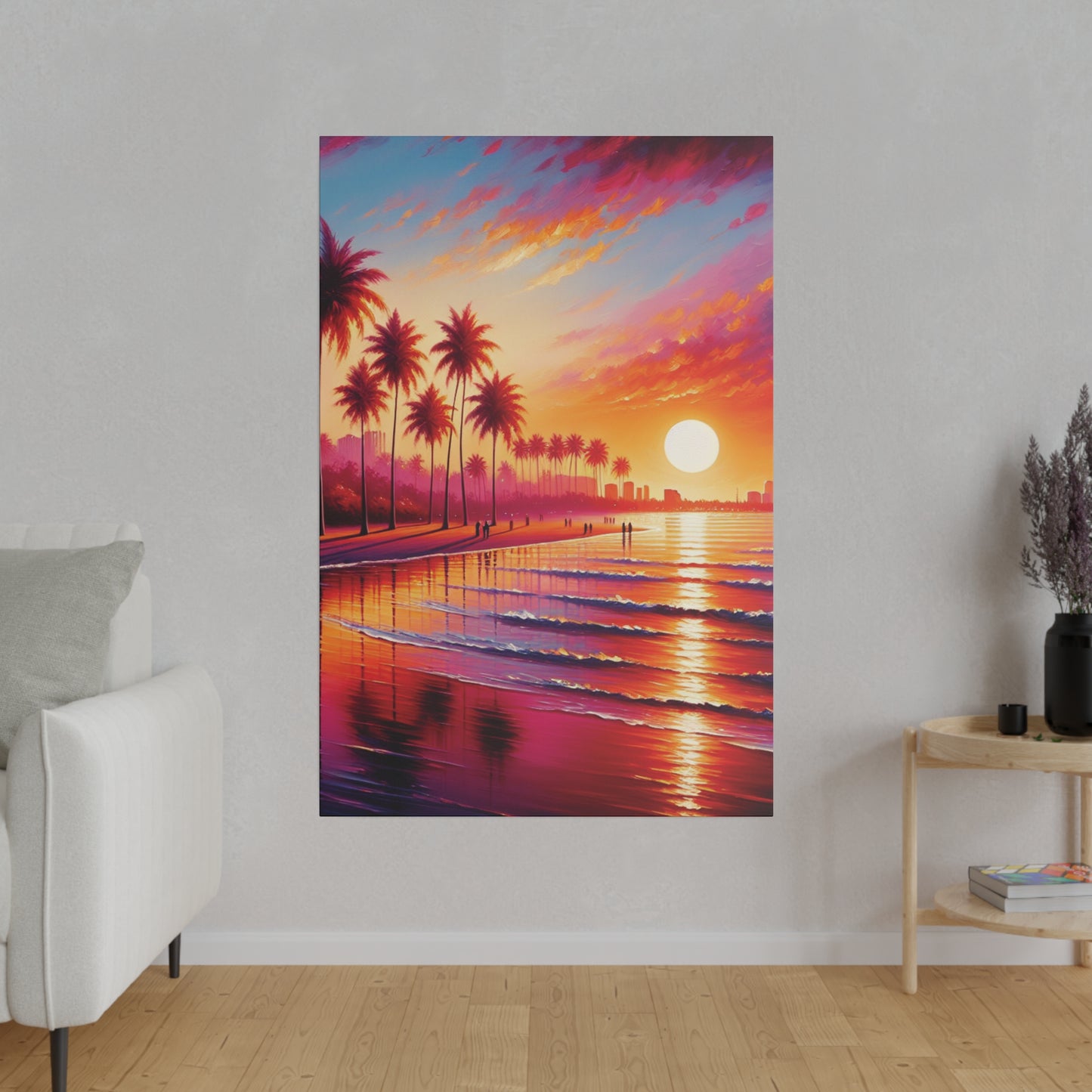 6294B - miami beach art, sunset background, ocean art work, beach art work, sunset designs, miami beach painting, miami beach print