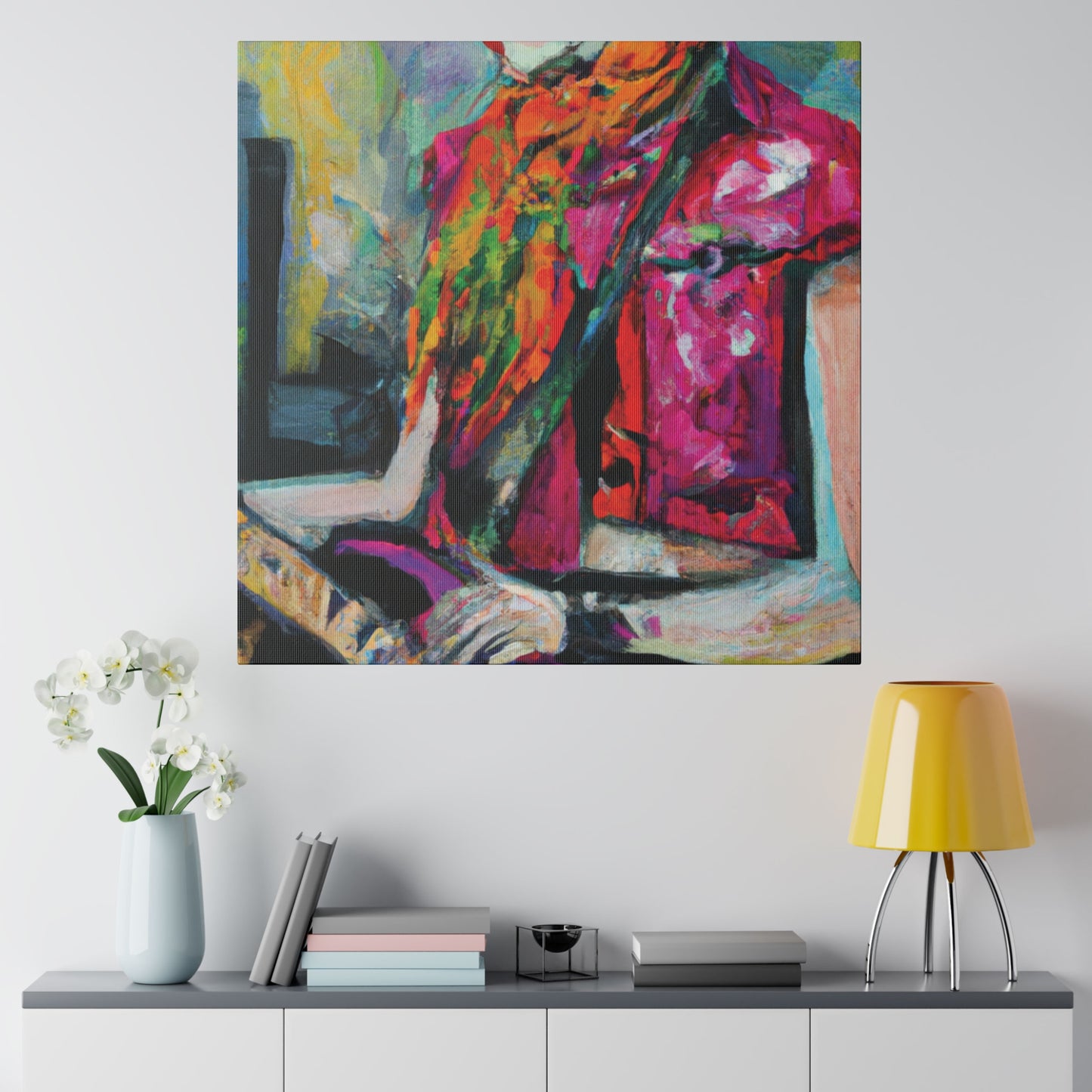 9053L - Rockstar Oil Painting Style Print | Poster | Home Decor | Wall Art | Music Art | Canvas