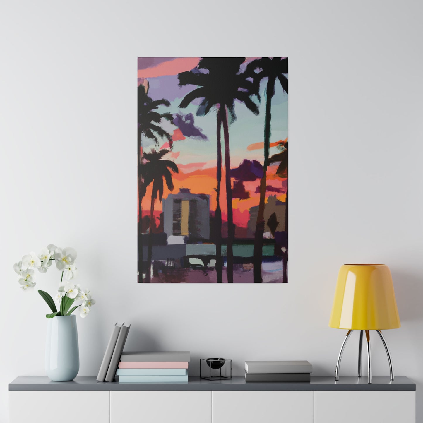 8405R - Miami Beach Sunset Painting Print | Miami | Beach | Sunset | Poster | Home Decor | Wall Art | Canvas