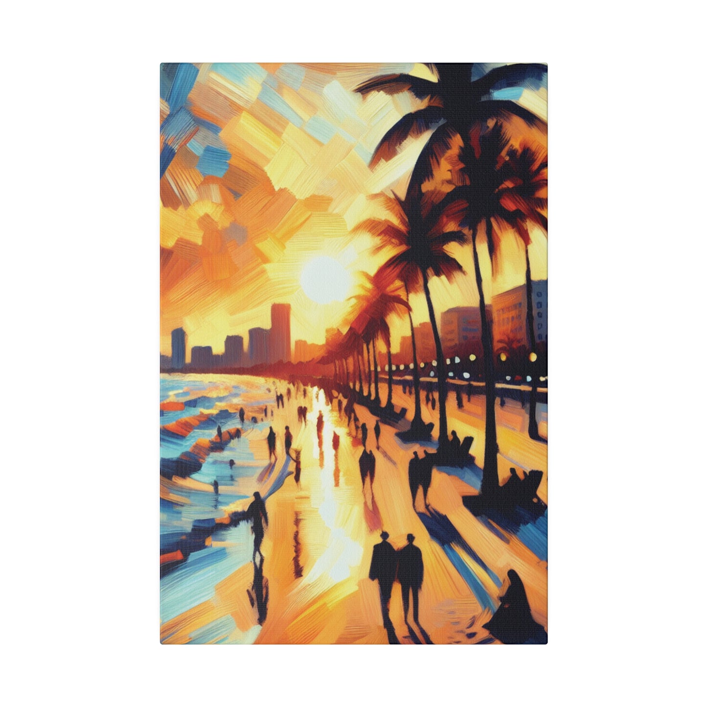 7846G - Miami Beach Sunset Painting Print | Miami | Beach | Sunset | Poster | Home Decor | Wall Art | Canvas