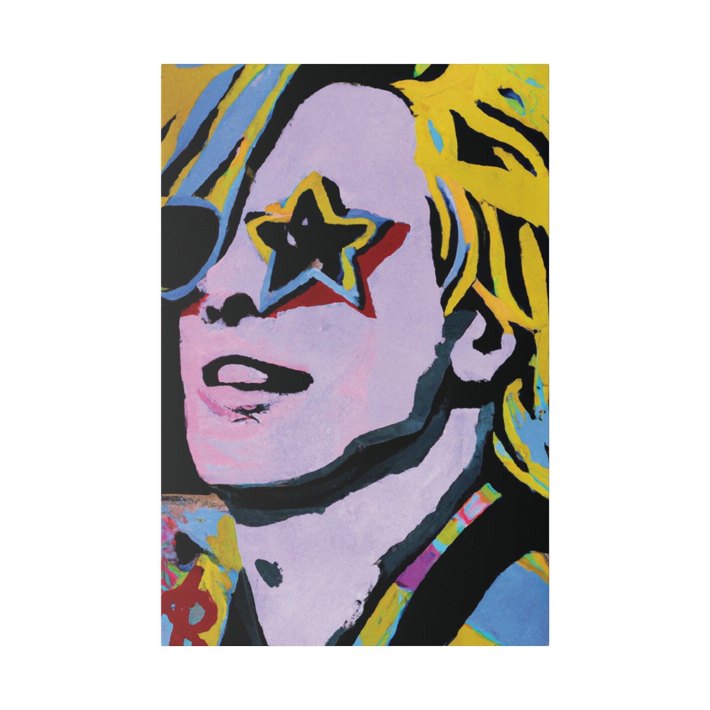 5027F - Rockstar Painting Print | Face | Abstract | Poster | Home Decor | Wall Art | Music Art | Canvas