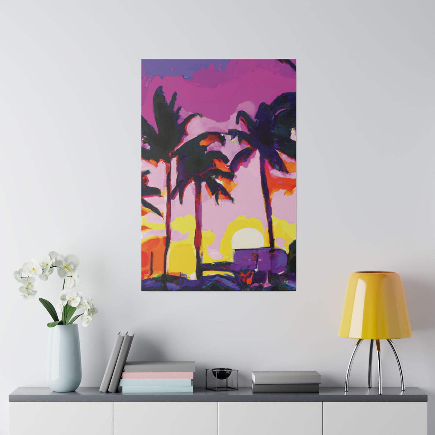 7146G - Miami Beach Sunset Painting Print | Miami | Beach | Sunset | Poster | Home Decor | Wall Art | Canvas