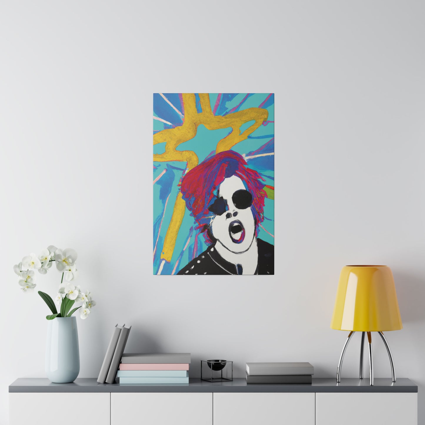 4567A - Rockstar Painting Print | Face | Abstract | Poster | Home Decor | Wall Art | Music Art | Canvas