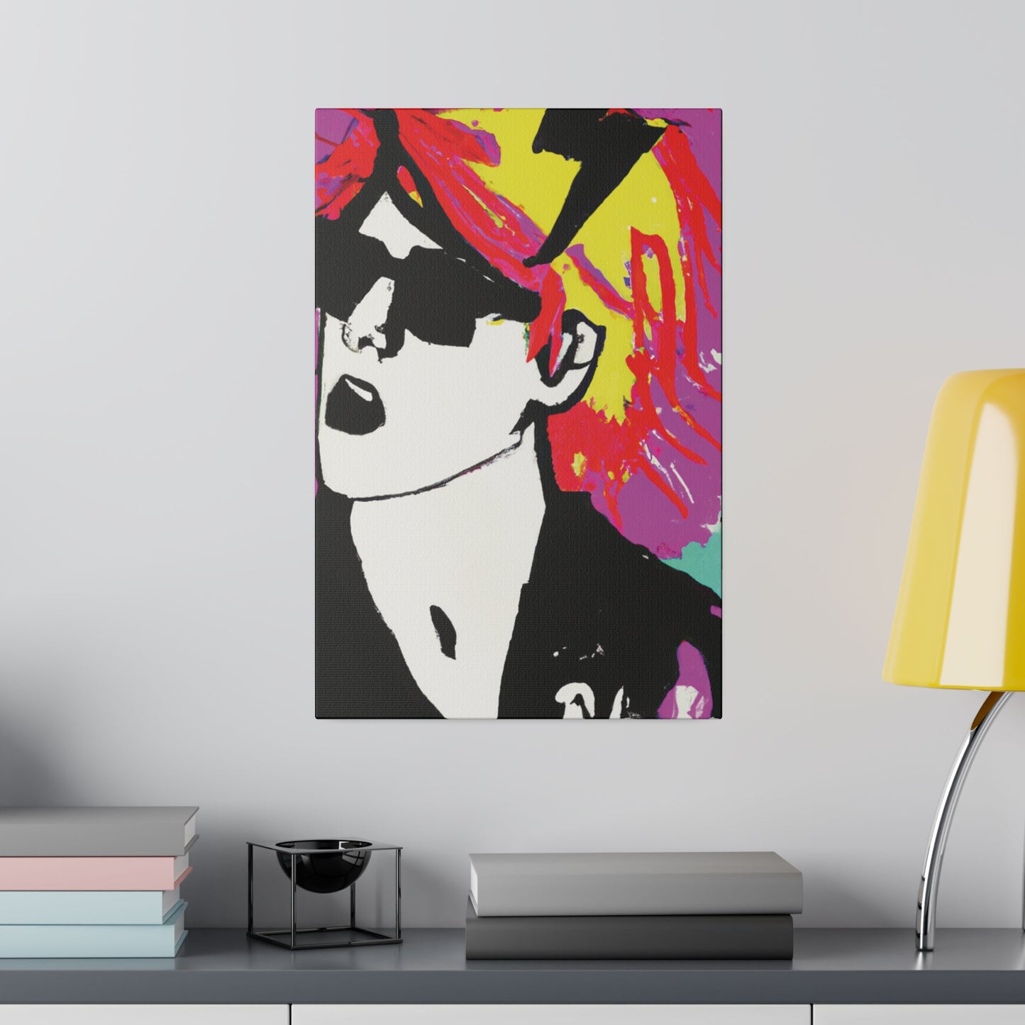 3769T - Rockstar Painting Print | Face | Abstract | Poster | Home Decor | Wall Art | Music Art | Canvas