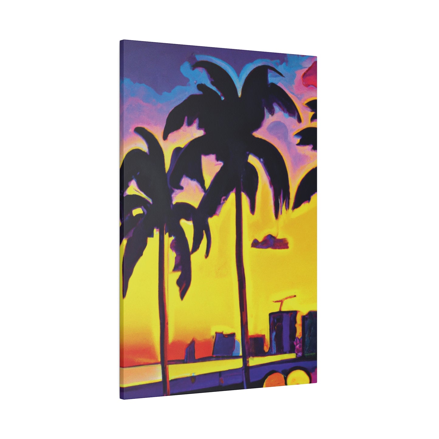 5674W - Miami Beach Sunset Painting Print | Miami | Beach | Sunset | Poster | Home Decor | Wall Art | Canvas