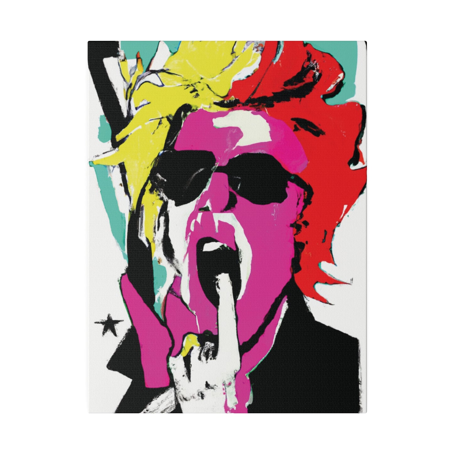 4598A - Rockstar Painting Print | Face | Abstract | Poster | Home Decor | Wall Art | Music Art | Canvas