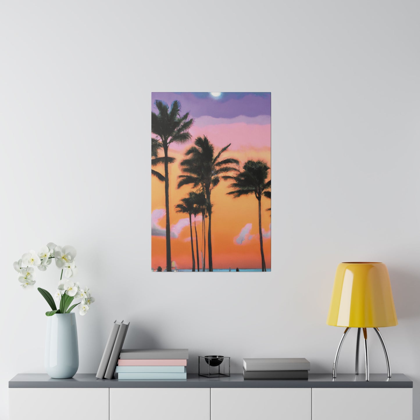 4126T - Miami Beach Sunset Painting Print | Miami | Beach | Sunset | Poster | Home Decor | Wall Art | Canvas