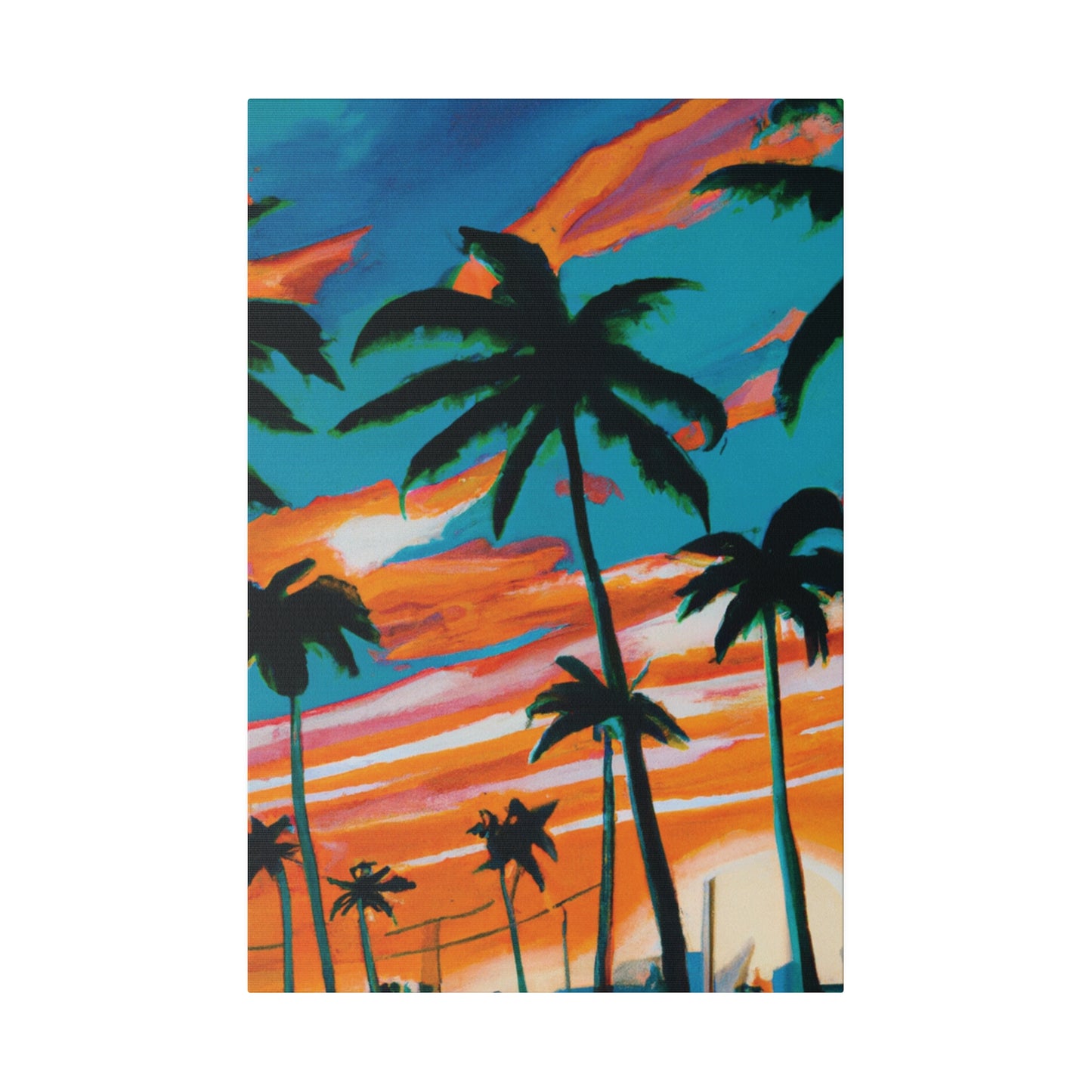 4895G - Miami Beach Sunset Painting Print | Miami | Beach | Sunset | Poster | Home Decor | Wall Art | Canvas