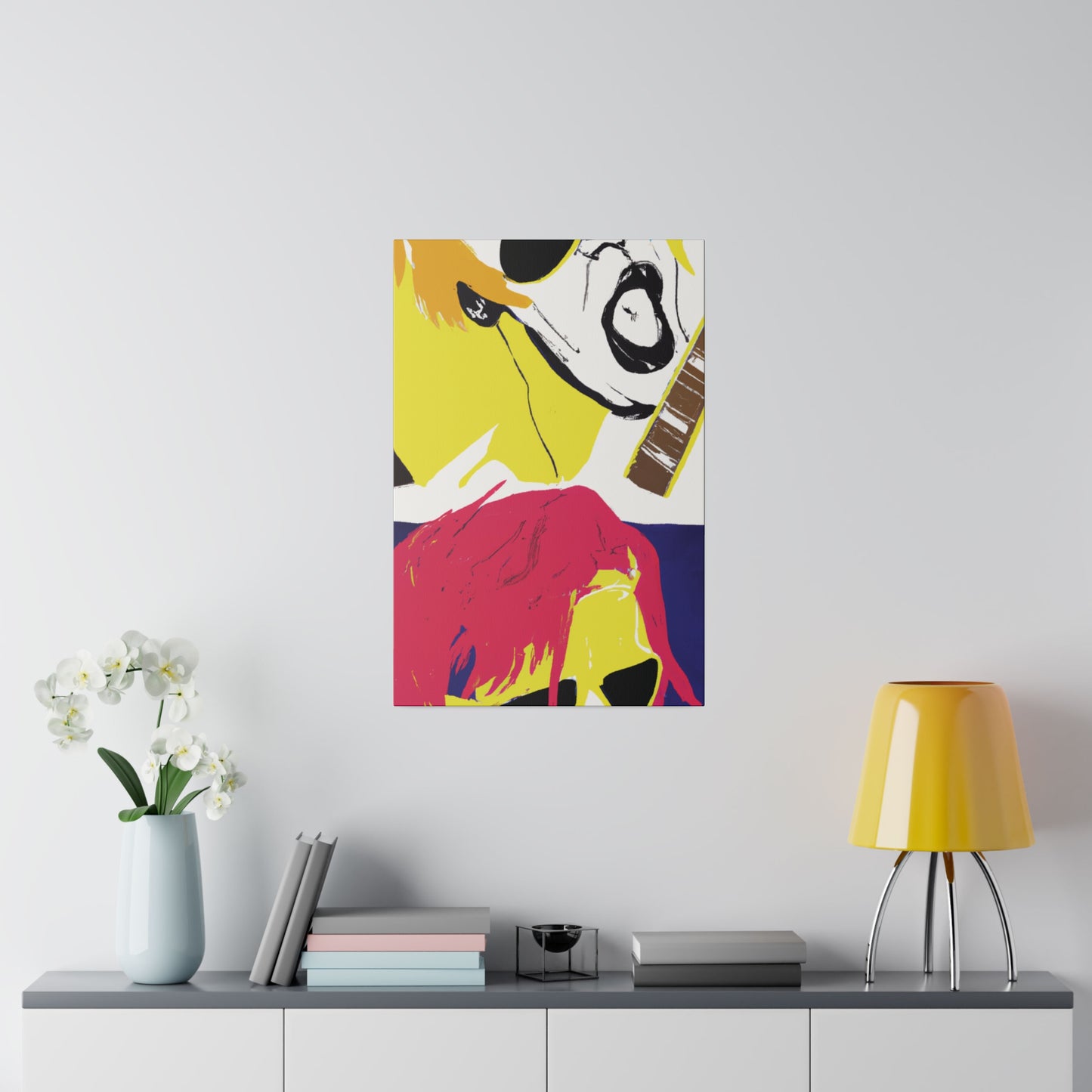 8354G - Rockstar Painting Print | Face | Abstract | Poster | Home Decor | Wall Art | Music Art | Canvas