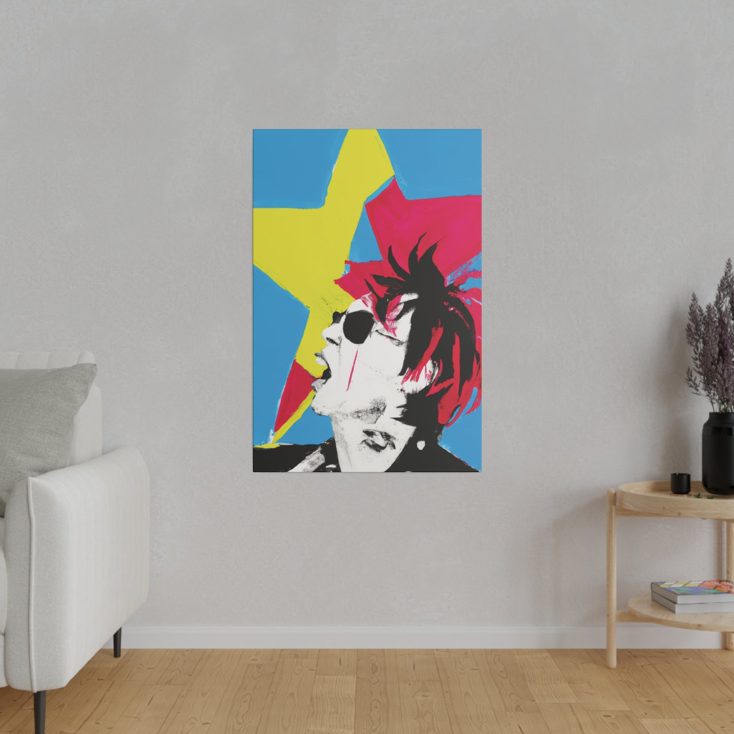 7179X - Rockstar Painting Print | Face | Abstract | Poster | Home Decor | Wall Art | Music Art | Canvas