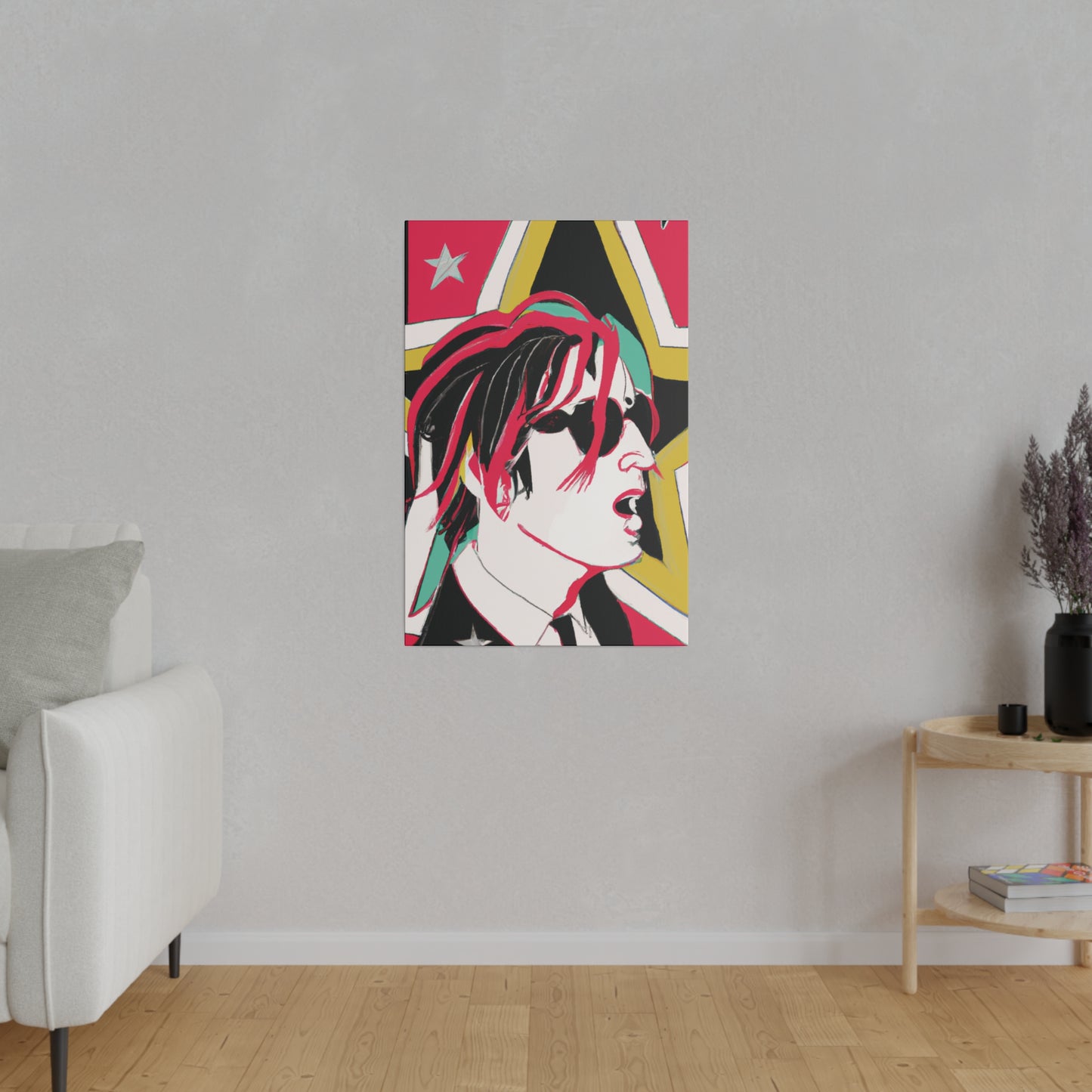 7132H - Rockstar Painting Print | Face | Abstract | Poster | Home Decor | Wall Art | Music Art | Canvas