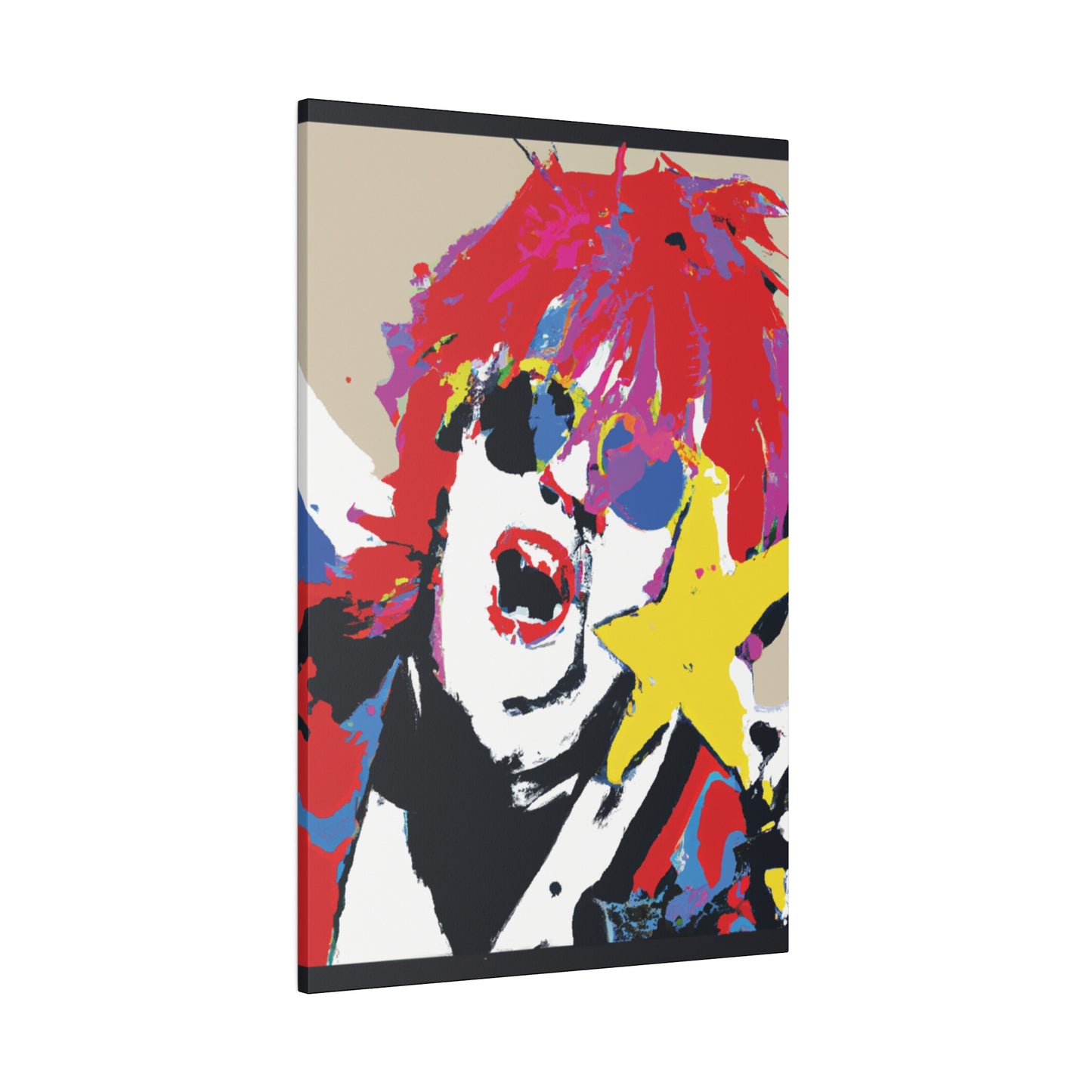 8717H - Rockstar Painting Print | Face | Abstract | Poster | Home Decor | Wall Art | Music Art | Canvas