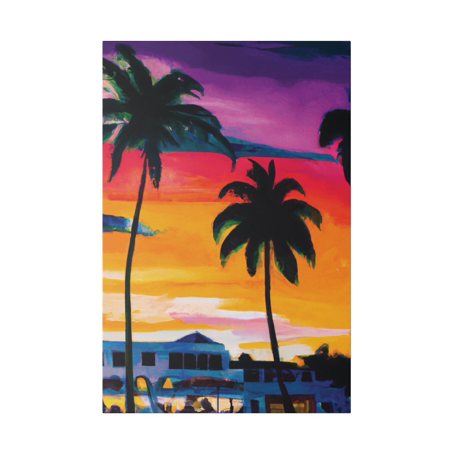 7785F - Miami Beach Sunset Painting Print | Miami | Beach | Sunset | Poster | Home Decor | Wall Art | Canvas