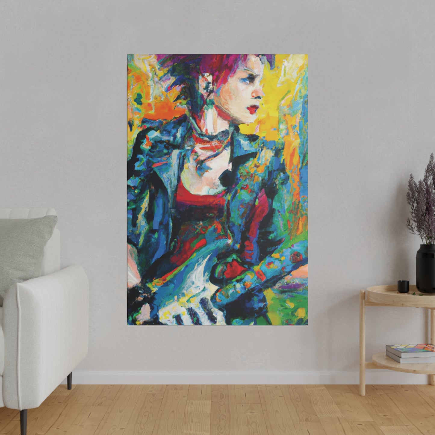 9075K - Rockstar Oil Painting Style Print | Poster | Home Decor | Wall Art | Music Art | Canvas