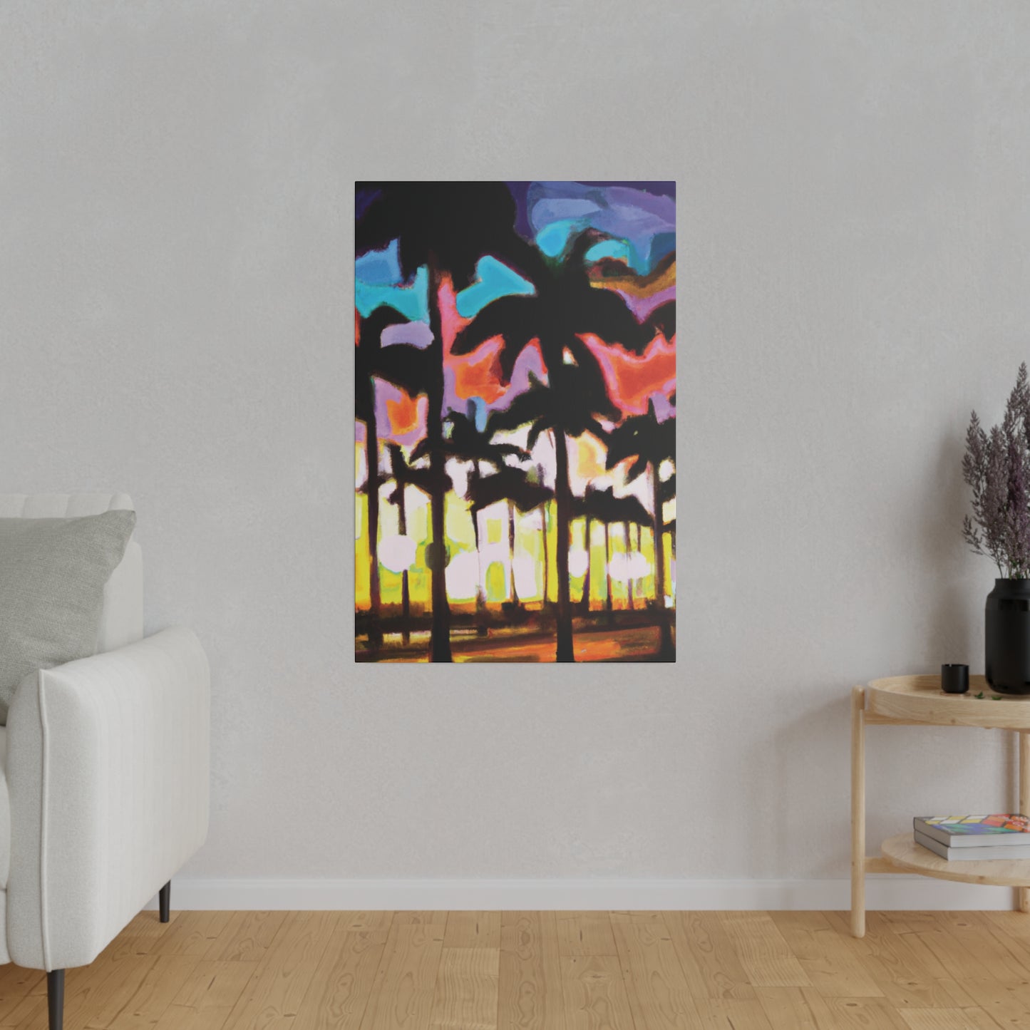 8596C - Miami Beach Sunset Painting Print | Miami | Beach | Sunset | Poster | Home Decor | Wall Art | Canvas