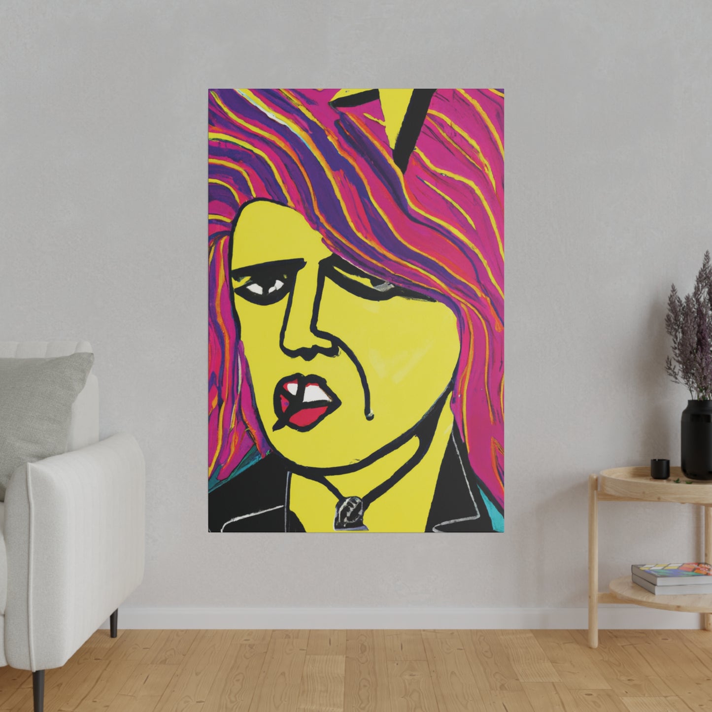 6639Q - Rockstar Painting Print | Face | Abstract | Poster | Home Decor | Wall Art | Music Art | Canvas