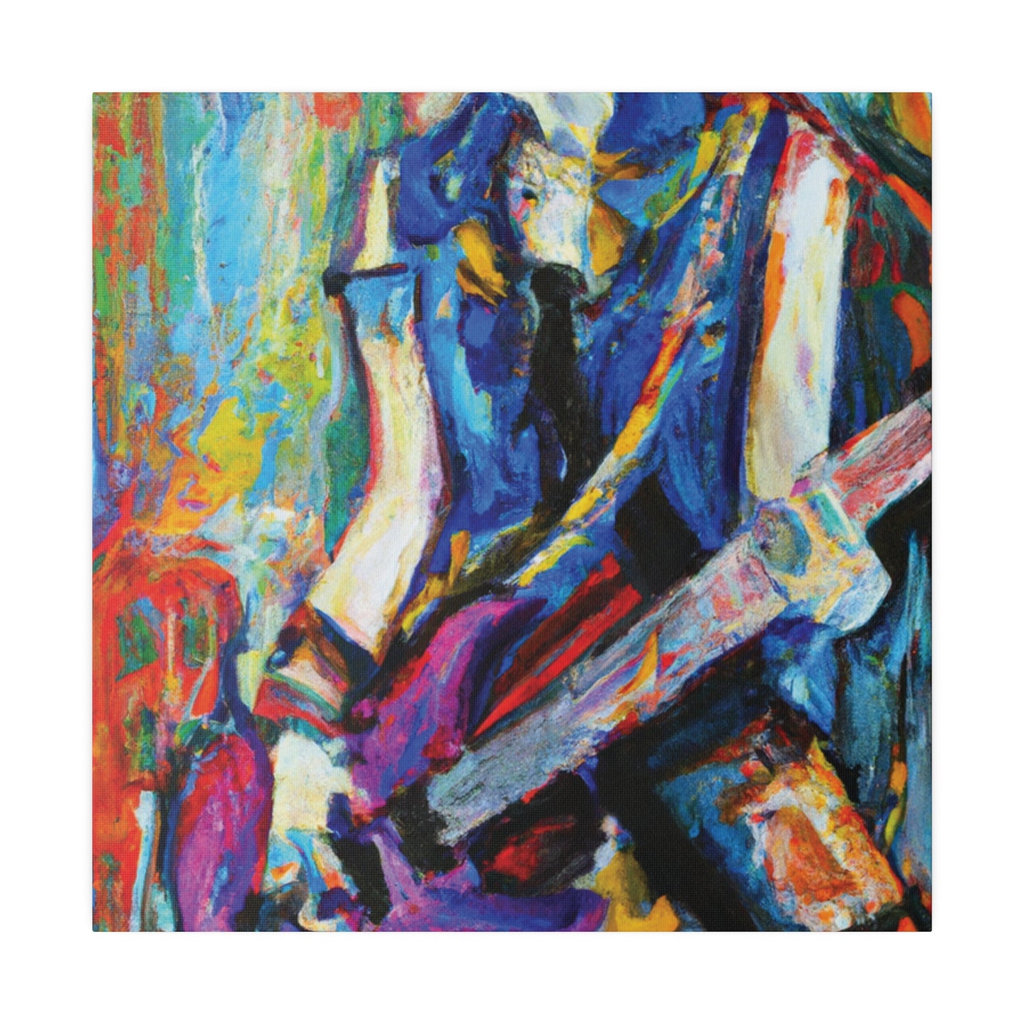 3886Z - Rockstar Oil Painting Style Print | Poster | Home Decor | Wall Art | Music Art | Canvas