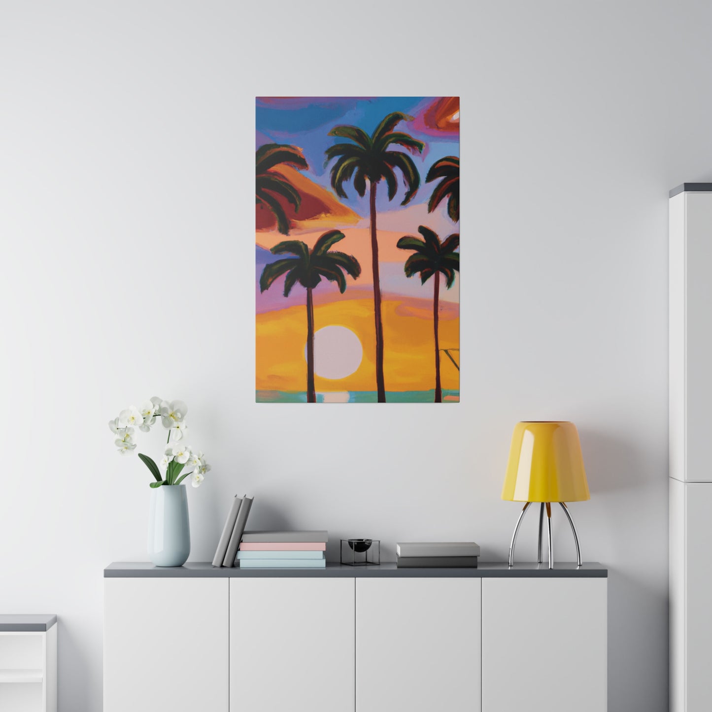 3282K - Miami Beach Sunset Painting Print | Miami | Beach | Sunset | Poster | Home Decor | Wall Art | Canvas