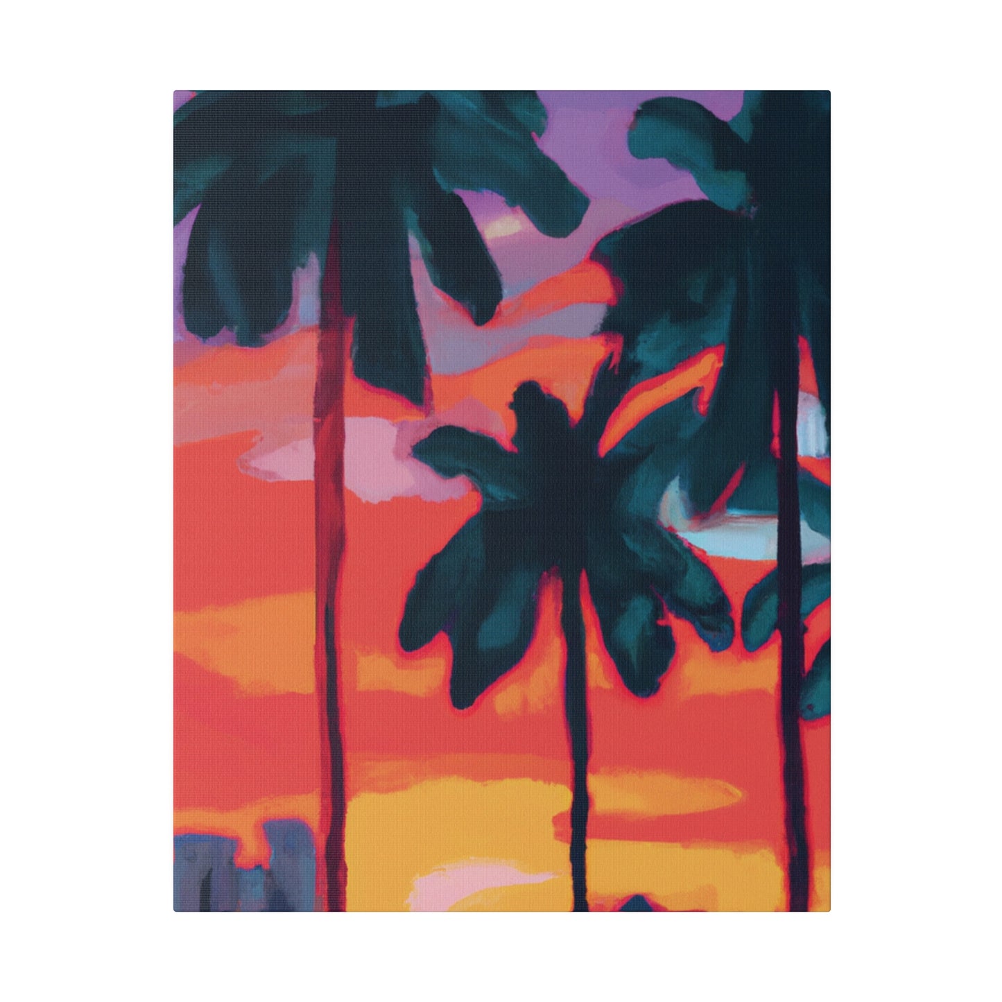 8175T - Miami Beach Sunset Painting Print | Miami | Beach | Sunset | Poster | Home Decor | Wall Art | Canvas