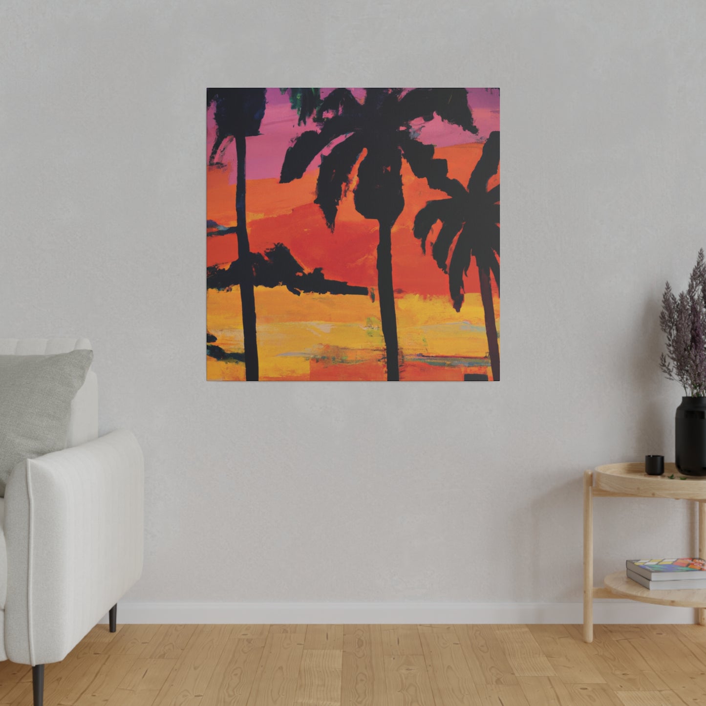 7389S - Miami Beach Sunset Painting Print | Miami | Beach | Sunset | Poster | Home Decor | Wall Art | Canvas