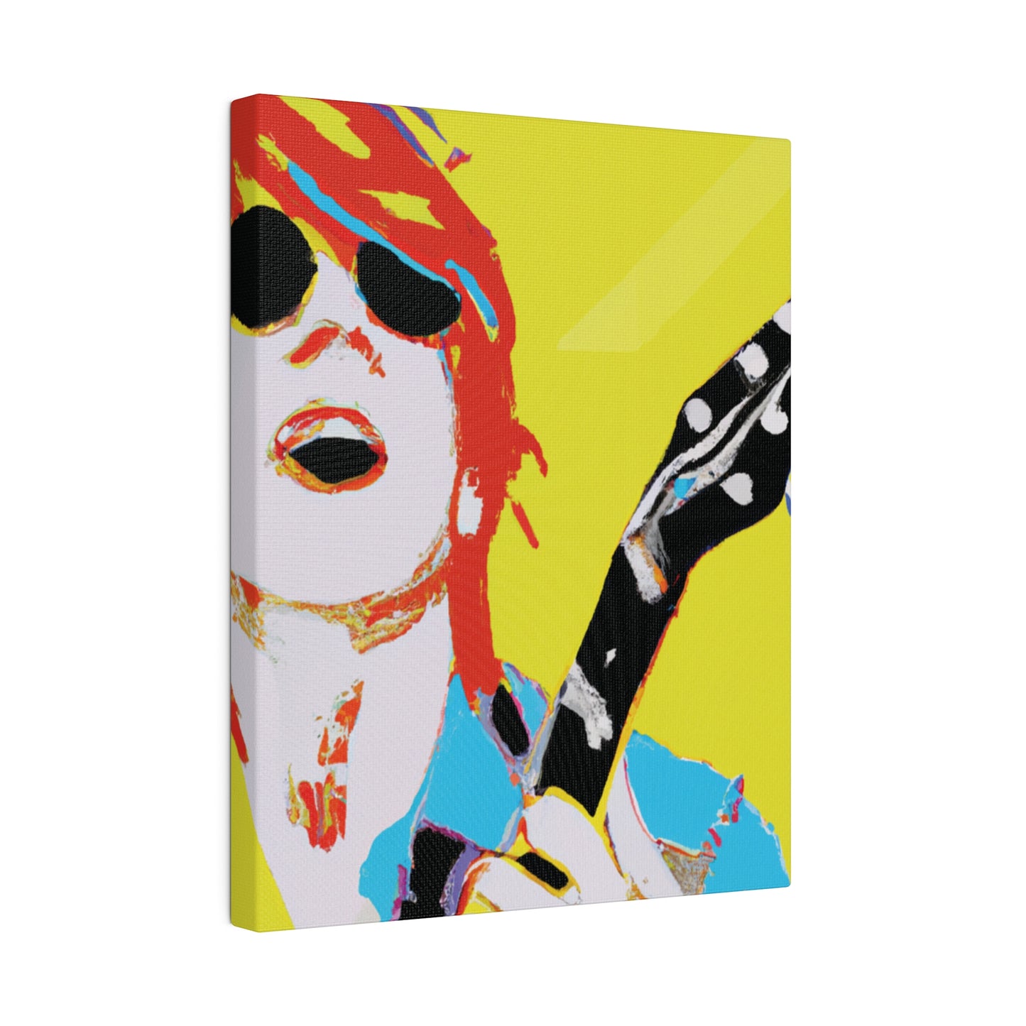 846Q - Rockstar Painting Print | Face | Abstract | Poster | Home Decor | Wall Art | Music Art | Canvas