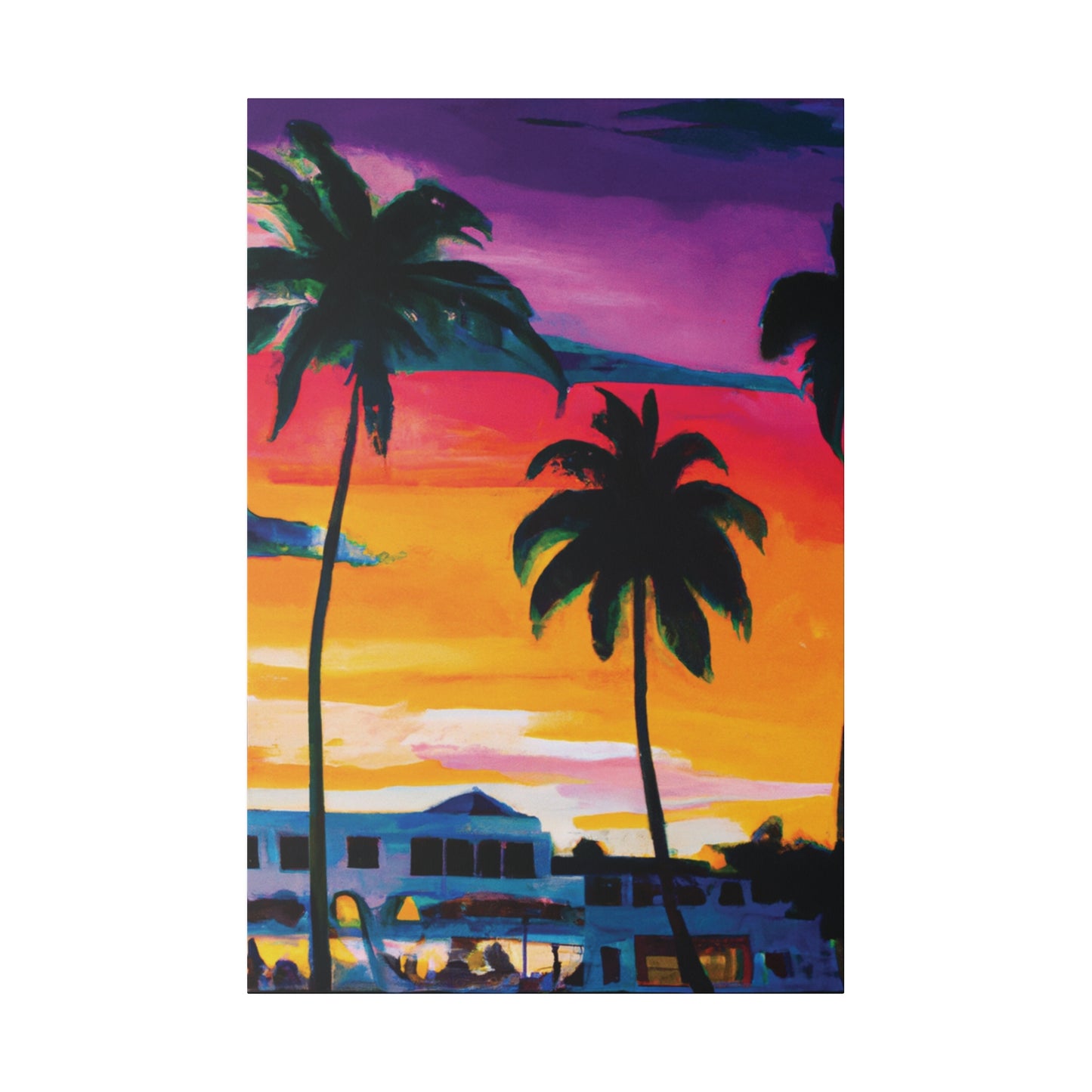 7785F - Miami Beach Sunset Painting Print | Miami | Beach | Sunset | Poster | Home Decor | Wall Art | Canvas