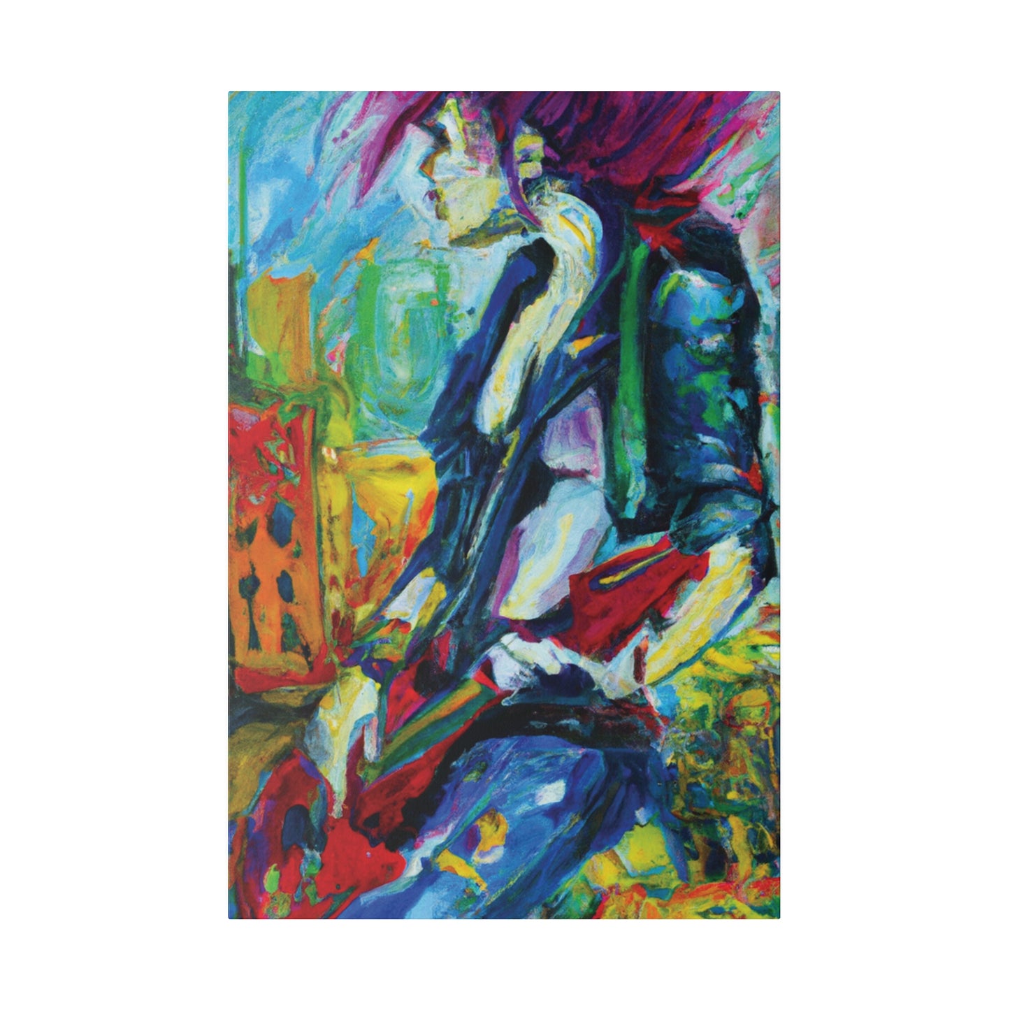 298T - Rockstar Oil Painting Style Print | Poster | Home Decor | Wall Art | Music Art | Canvas