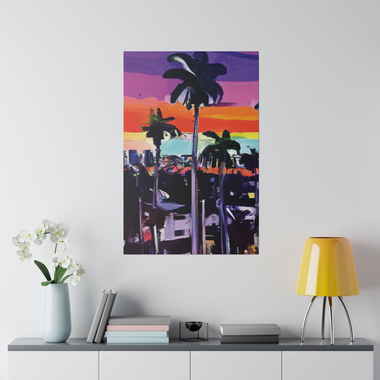 8668T - Miami Beach Sunset Painting Print | Miami | Beach | Sunset | Poster | Home Decor | Wall Art | Canvas