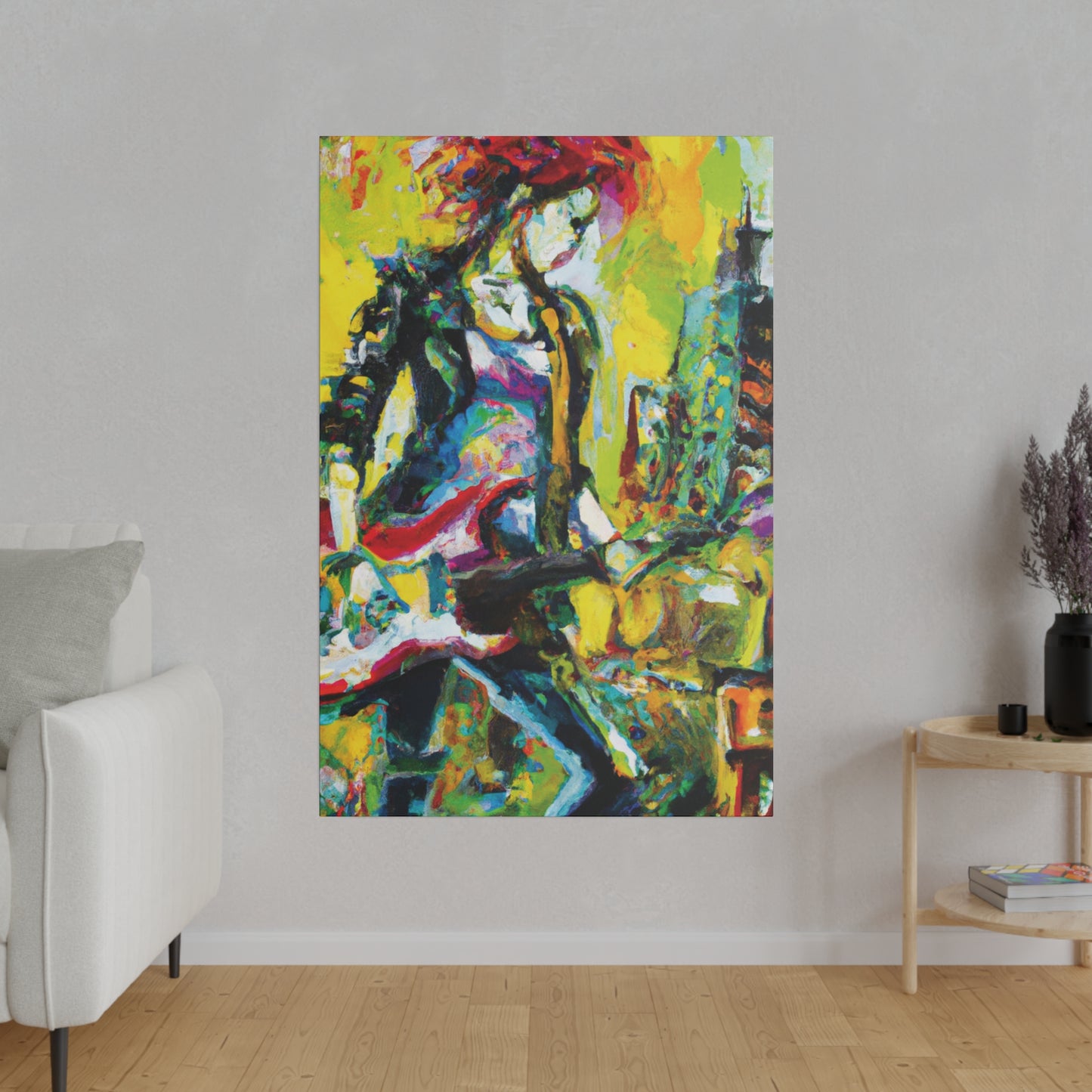 3274Y - Rockstar Oil Painting Style Print | Poster | Home Decor | Wall Art | Music Art | Canvas