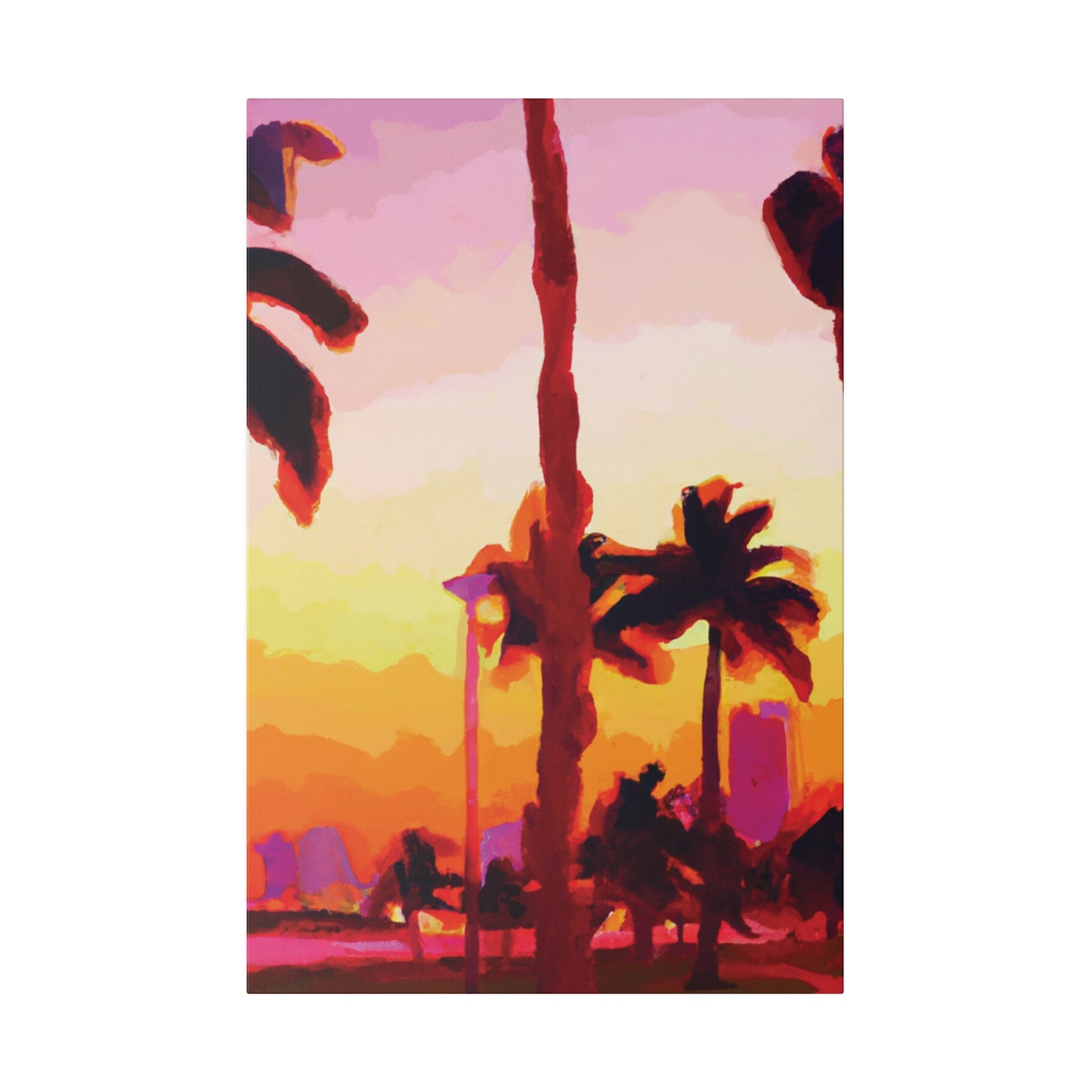 7016Q - Miami Beach Sunset Painting Print | Miami | Beach | Sunset | Poster | Home Decor | Wall Art | Canvas