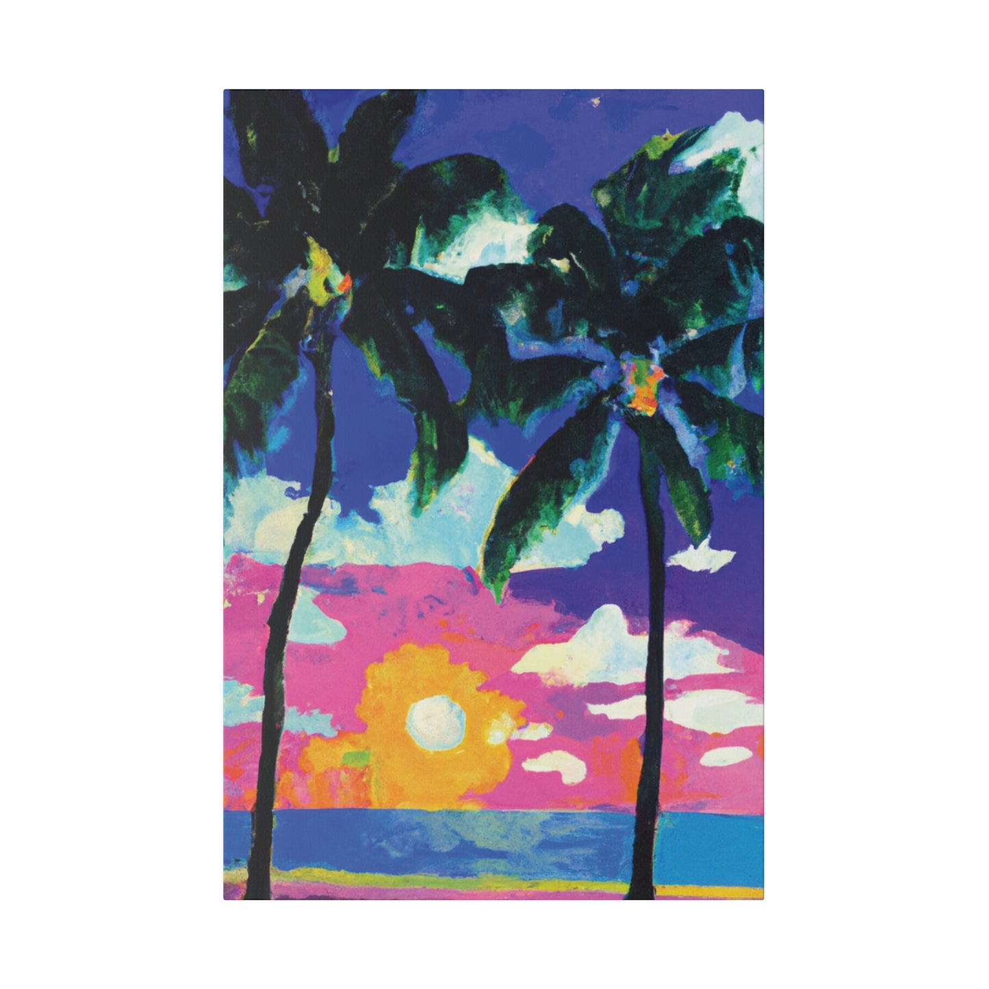 1951V - Miami Beach Sunset Painting Print | Miami | Beach | Sunset | Poster | Home Decor | Wall Art | Canvas