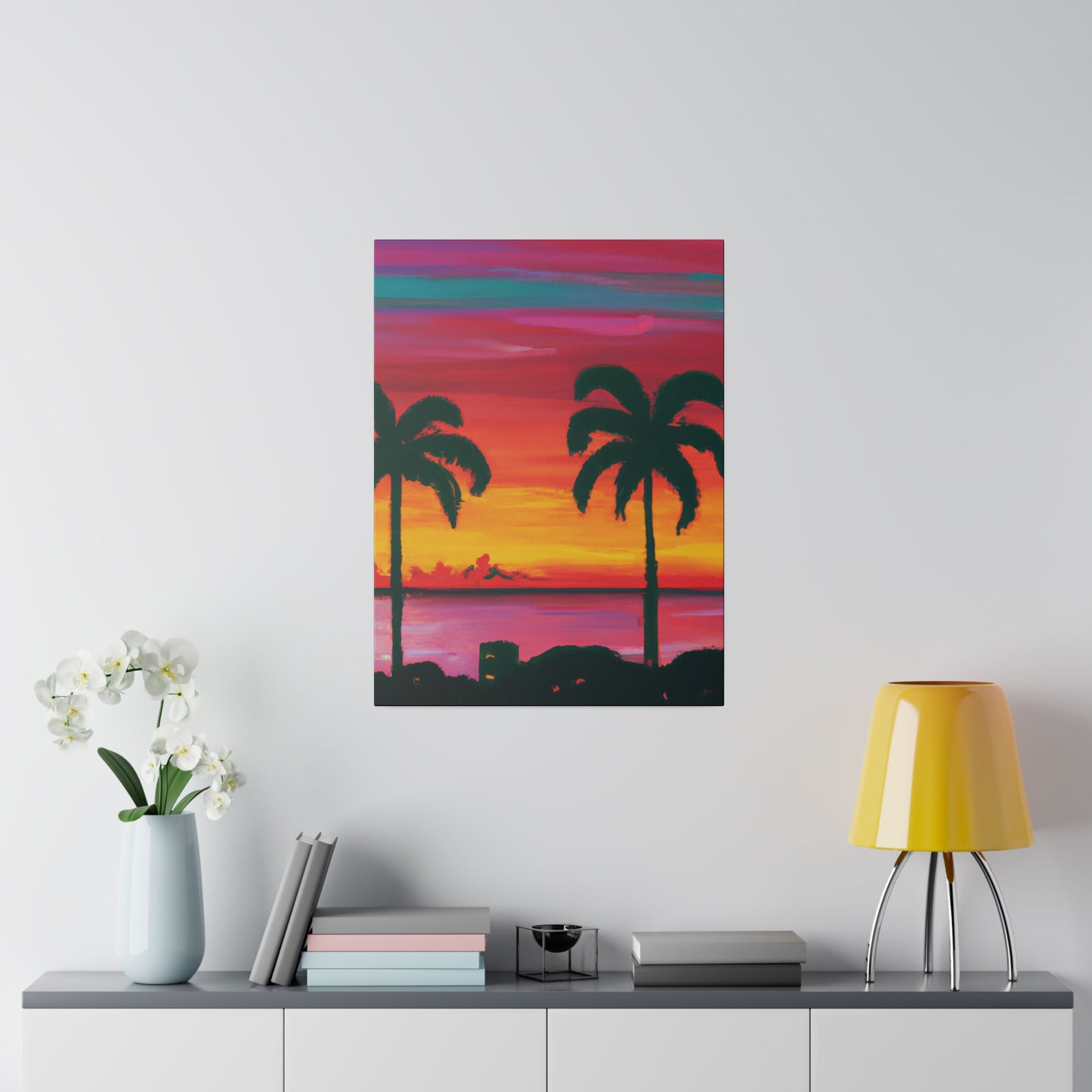 3275A - Miami Beach Sunset Painting Print | Miami | Beach | Sunset | Poster | Home Decor | Wall Art | Canvas