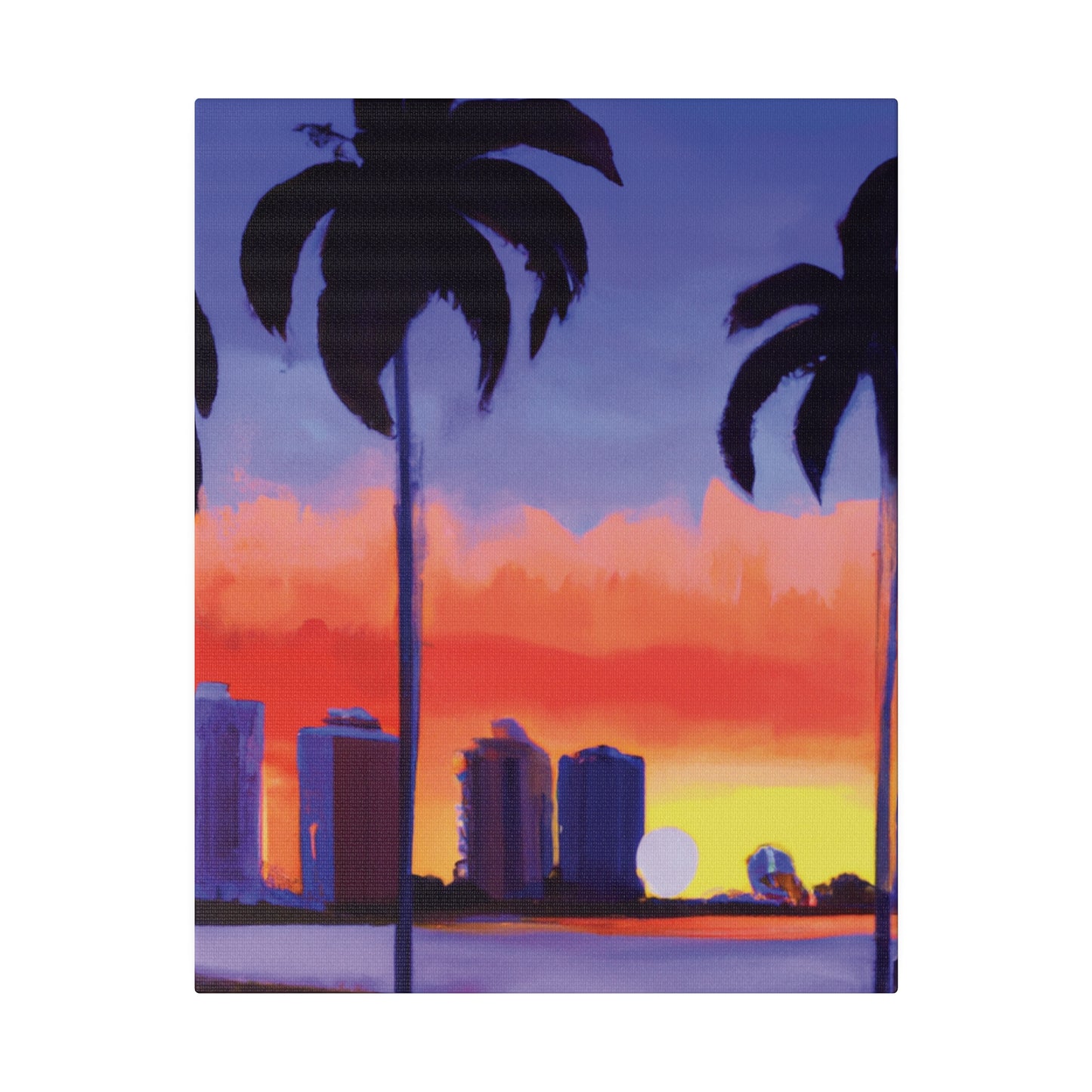 6829T - Miami Beach Sunset Painting Print | Miami | Beach | Sunset | Poster | Home Decor | Wall Art | Canvas