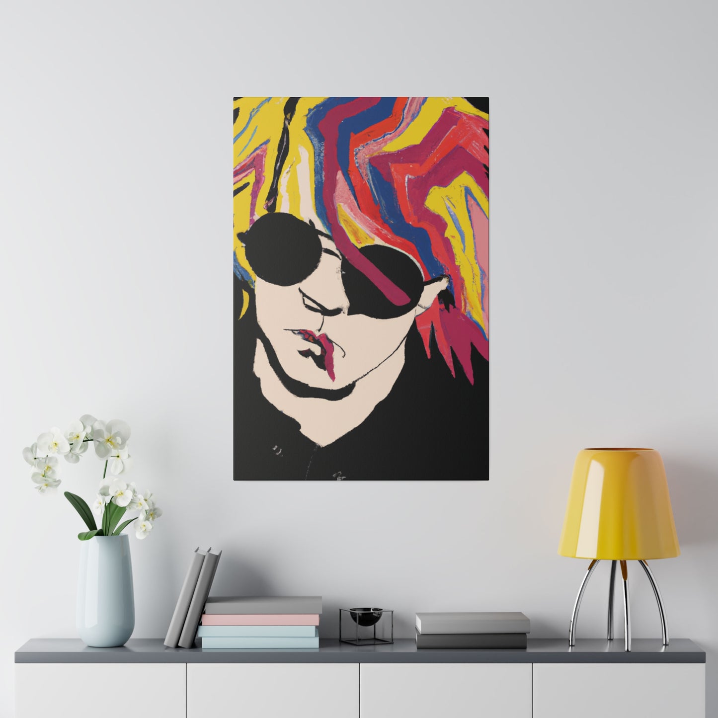 4112A - Rockstar Painting Print | Face | Abstract | Poster | Home Decor | Wall Art | Music Art | Canvas