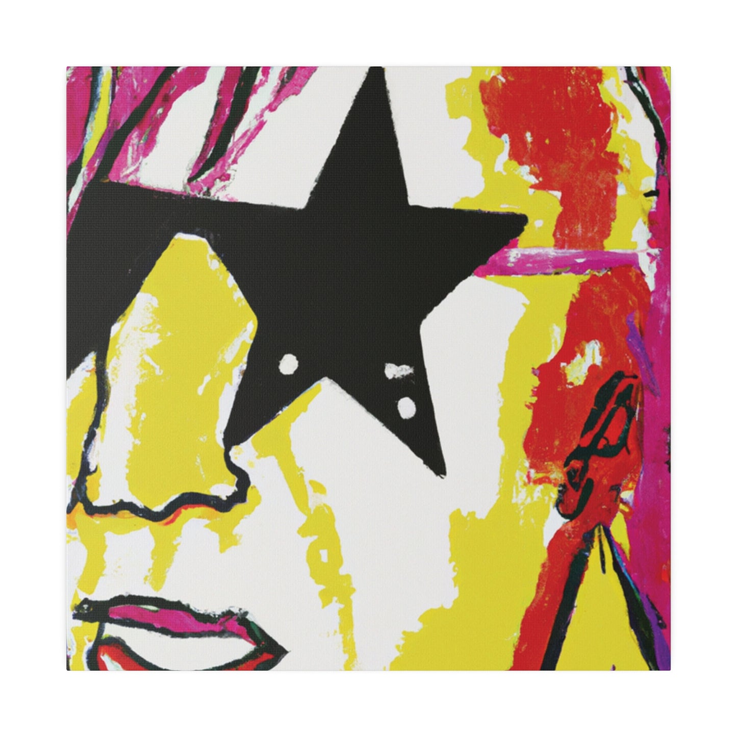 5698R - Rockstar Painting Print | Face | Abstract | Poster | Home Decor | Wall Art | Music Art | Canvas
