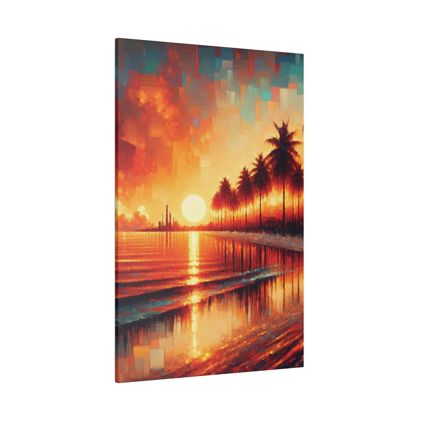 4172M - miami beach art, sunset background, ocean art work, beach art work, sunset designs, miami beach painting, miami beach print