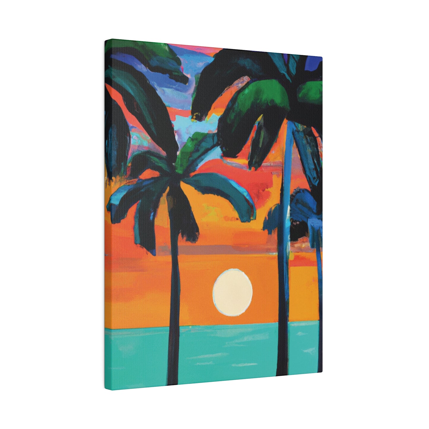 4567C - Miami Beach Sunset Painting Print | Miami | Beach | Sunset | Poster | Home Decor | Wall Art | Canvas