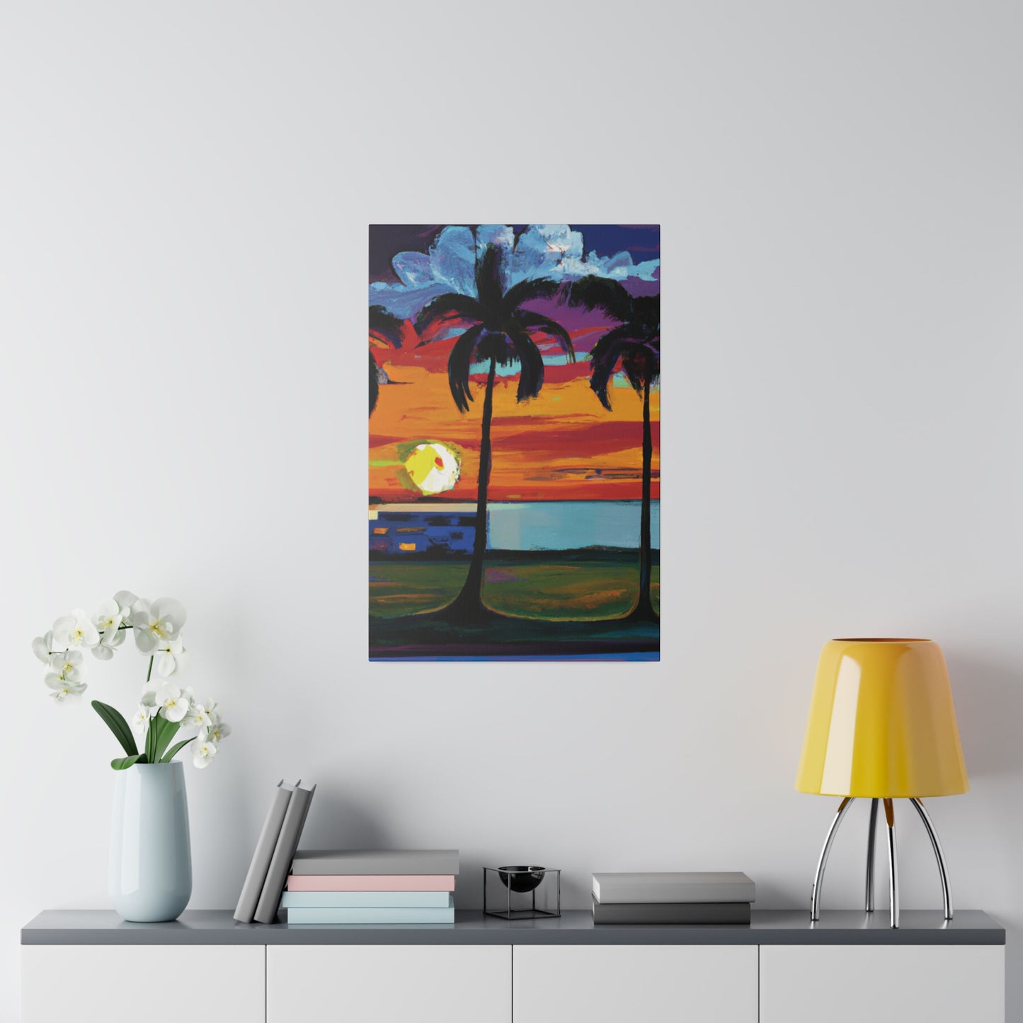 1676M - Miami Beach Sunset Painting Print | Miami | Beach | Sunset | Poster | Home Decor | Wall Art | Canvas