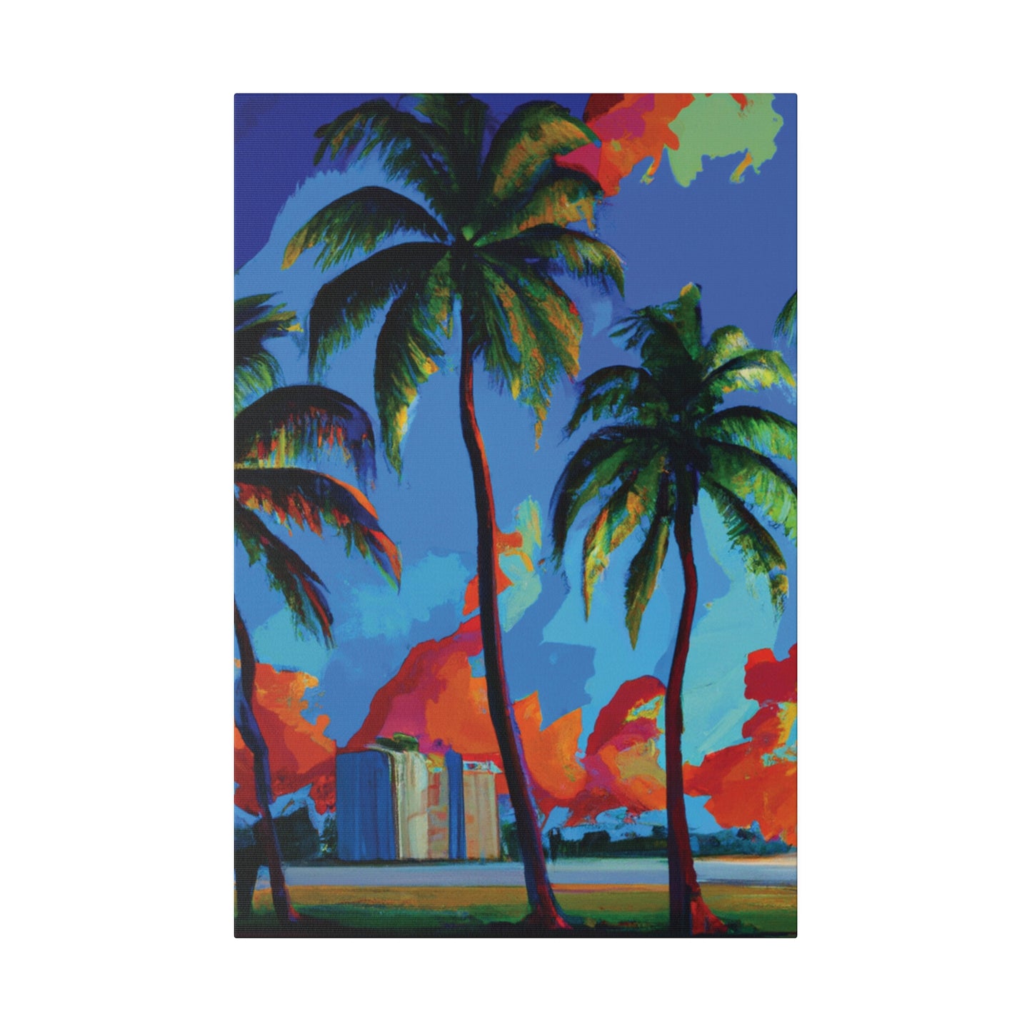 7382G - Miami Beach Sunset Painting Print | Miami | Beach | Sunset | Poster | Home Decor | Wall Art | Canvas