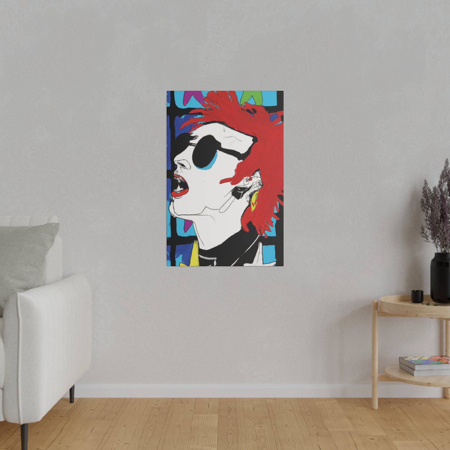 8537B - Rockstar Painting Print | Face | Abstract | Poster | Home Decor | Wall Art | Music Art | Canvas