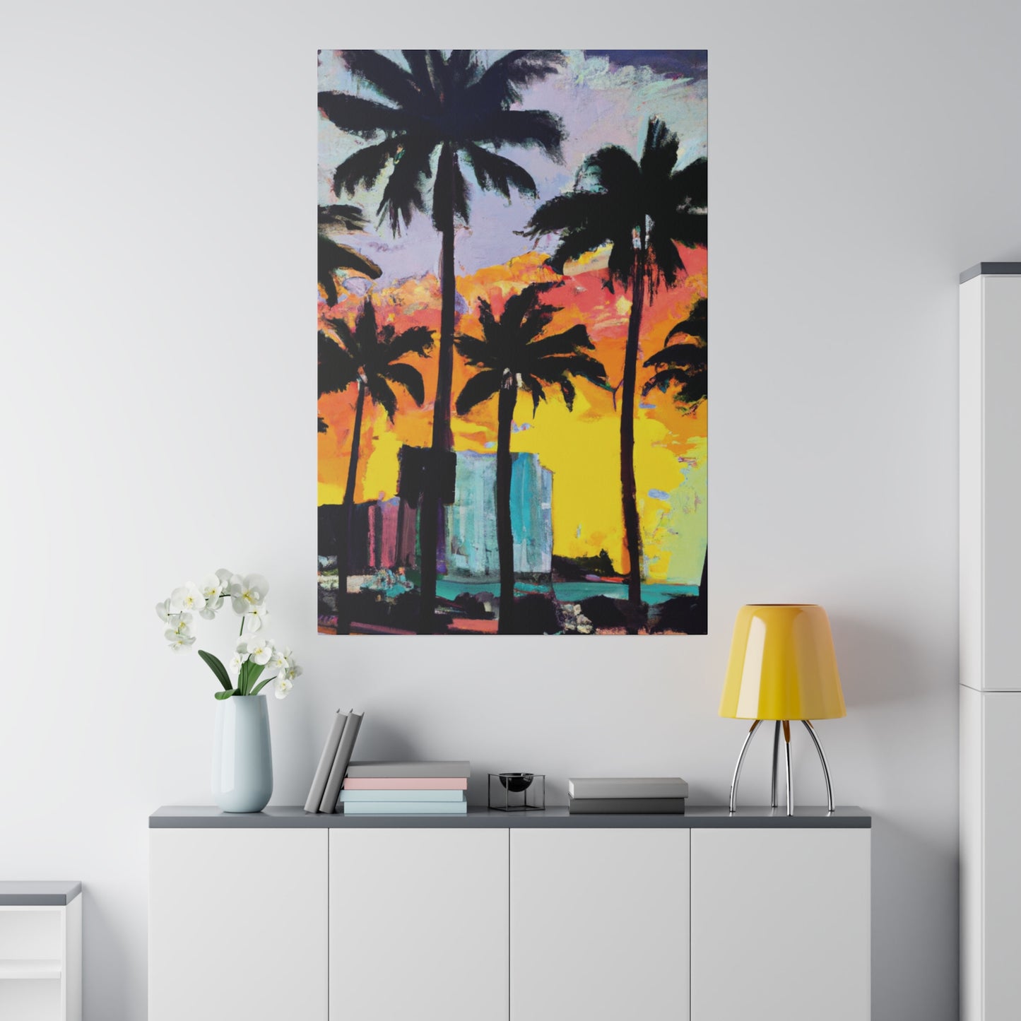 10266L - Miami Beach Sunset Painting Print | Miami | Beach | Sunset | Poster | Home Decor | Wall Art | Canvas