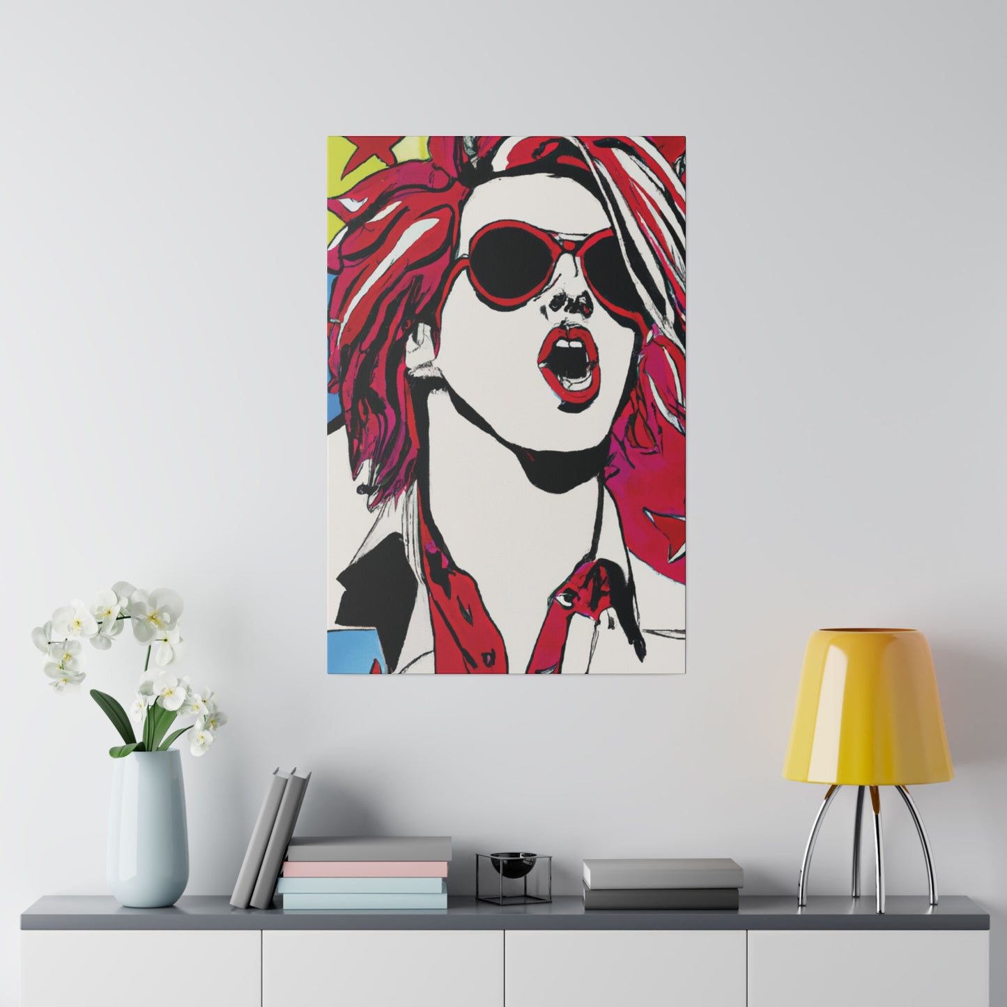 4390K - Rockstar Painting Print | Face | Abstract | Poster | Home Decor | Wall Art | Music Art | Canvas