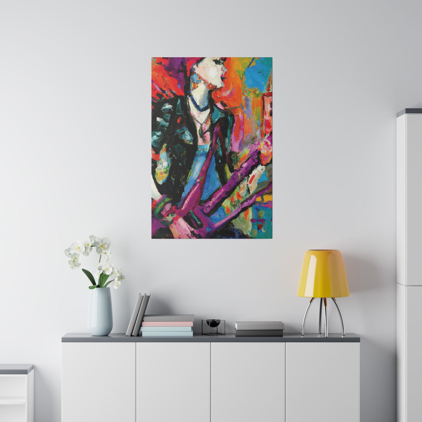 675Y - Rockstar Oil Painting Style Print | Poster | Home Decor | Wall Art | Music Art | Canvas